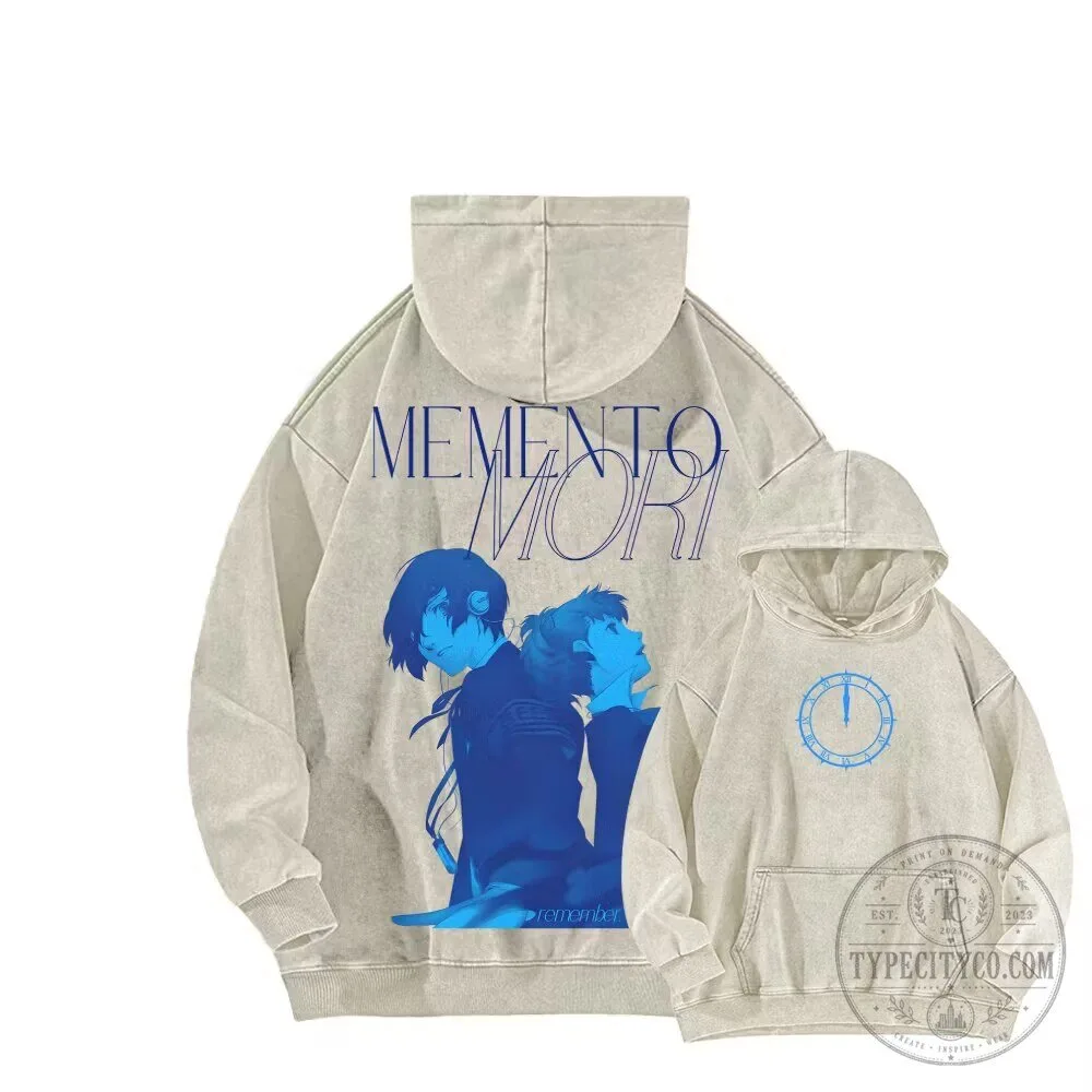 Persona 3 Reload Memento Mori Remember Unisex Washed Hoodie 1 Persona 3 Reload Memento Mori Remember Unisex Washed Hoodie