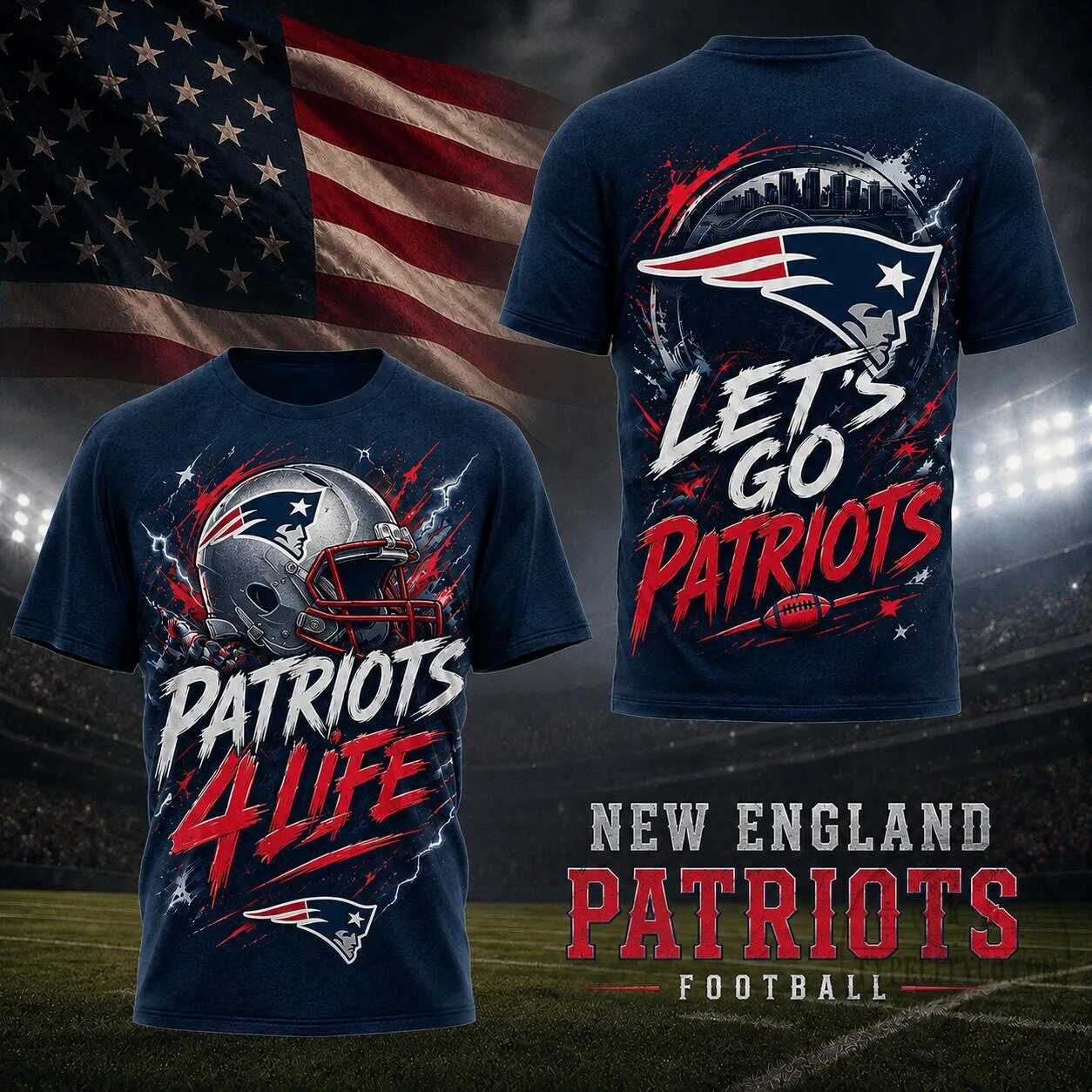 New England Patriots Fan Shirt For Life NFL Football T-Shirt