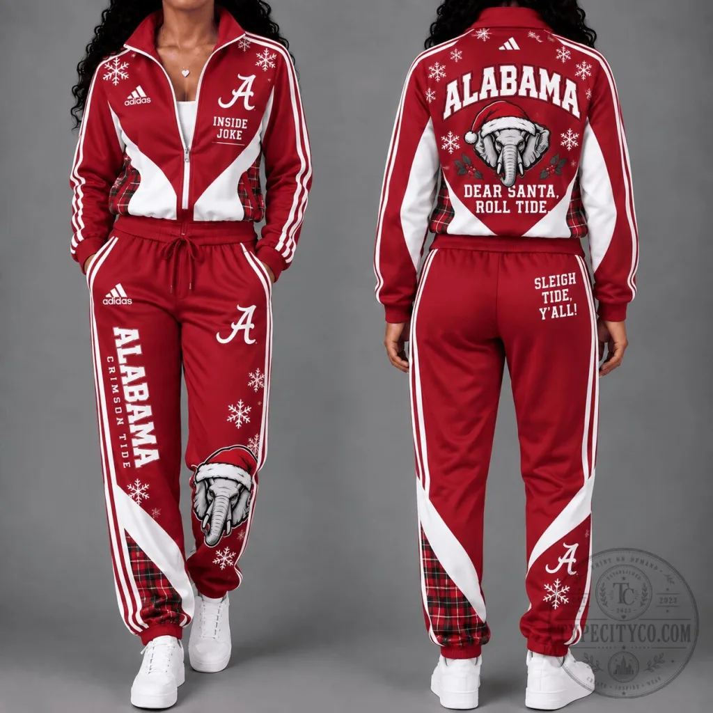 Alabama Crimson Tide Christmas Elephant Tracksuit Set Alabama Crimson Tide Christmas Elephant Tracksuit Set