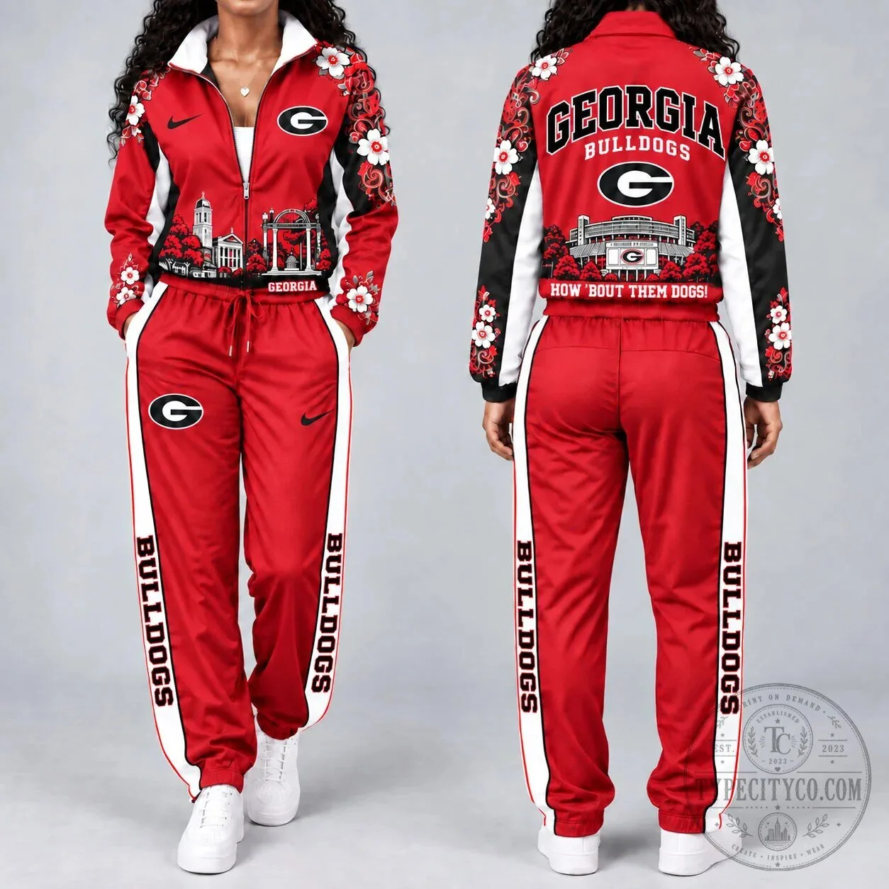 Georgia Bulldogs NCAA Stadium Heritage Windbreaker Tracksuit Set