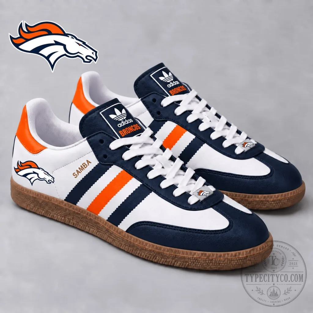 Denver Broncos National Football League Team Logo Samba Shoes Denver Broncos National Football League Team Logo Samba Shoes