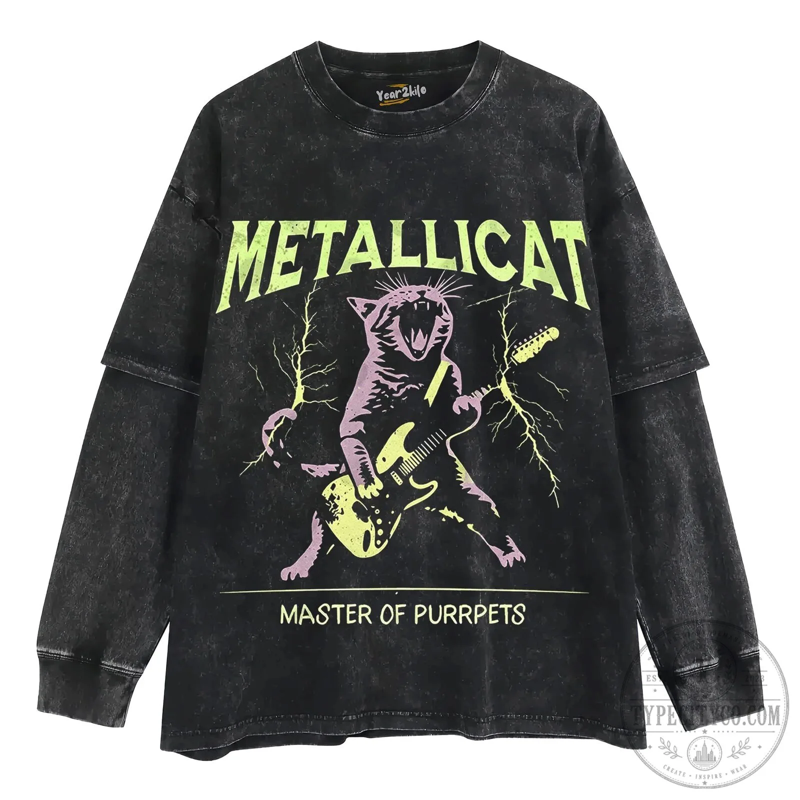 Metallica Master of Puppets Rock Cat Electric Guitar Black T-Shirt 16 Metallica Master of Puppets Rock Cat Electric Guitar Black T-Shirt