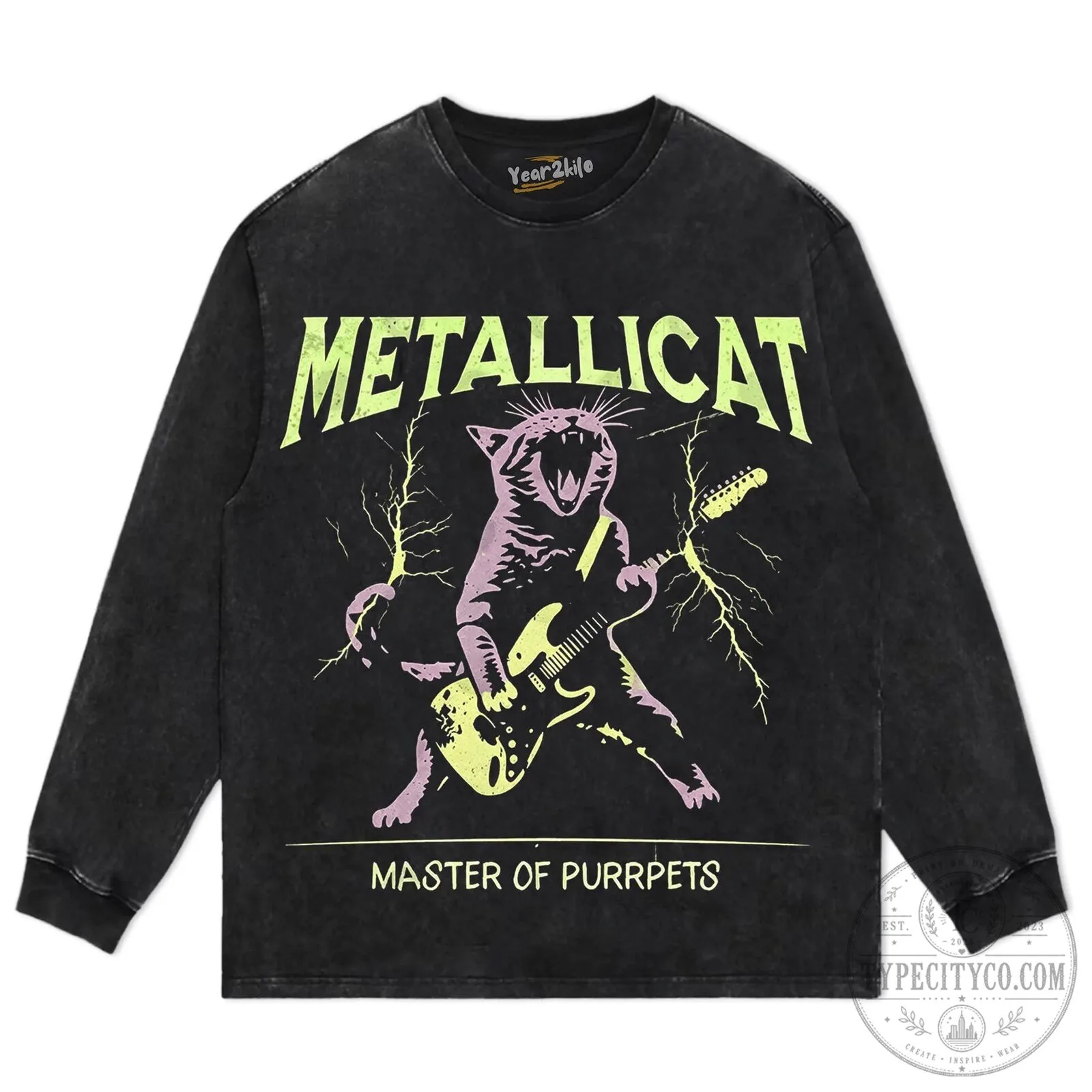 Metallica Master of Puppets Rock Cat Electric Guitar Black T-Shirt 18 Metallica Master of Puppets Rock Cat Electric Guitar Black T-Shirt