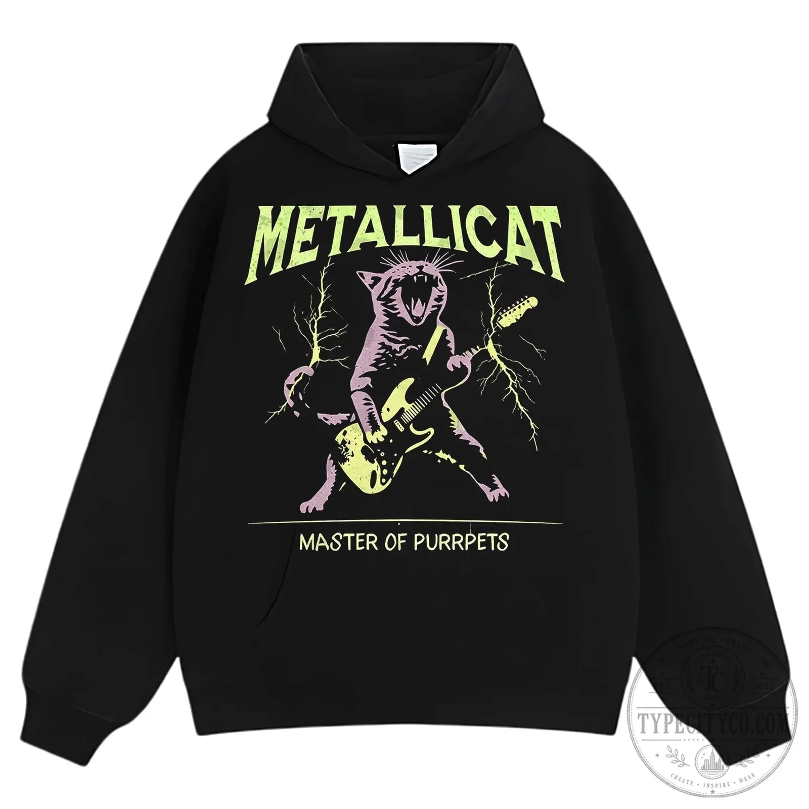 Metallica Master of Puppets Rock Cat Electric Guitar Black T-Shirt 19 Metallica Master of Puppets Rock Cat Electric Guitar Black T-Shirt