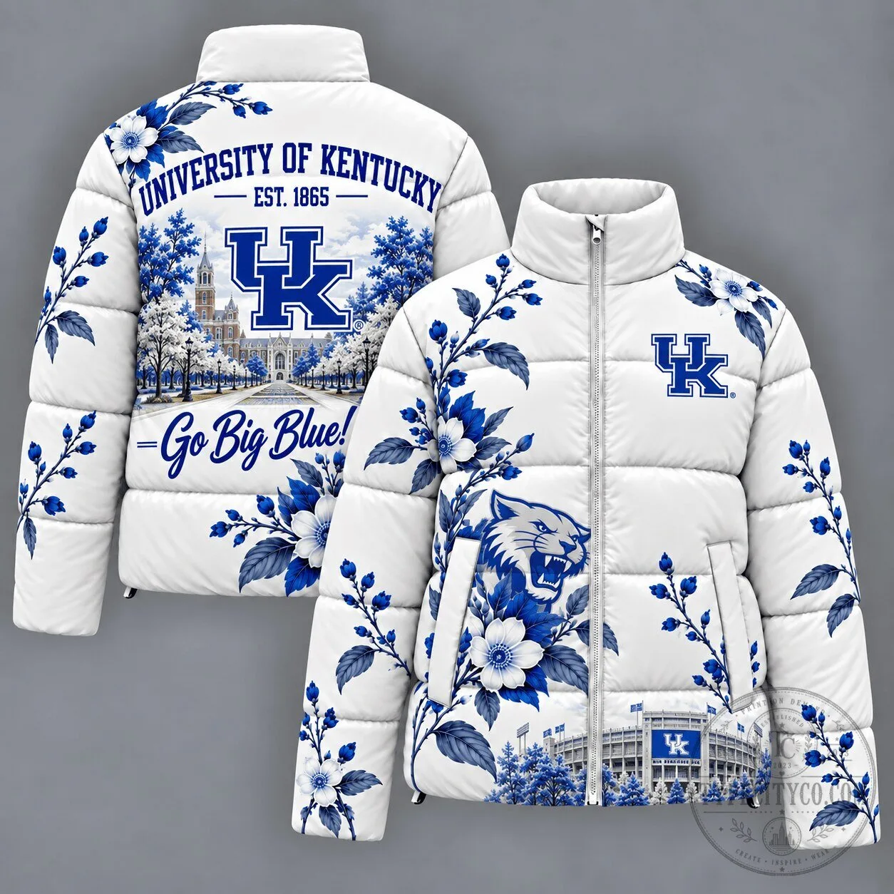 University of Kentucky Wildcats Football Mascot Winter Puffer Jacket