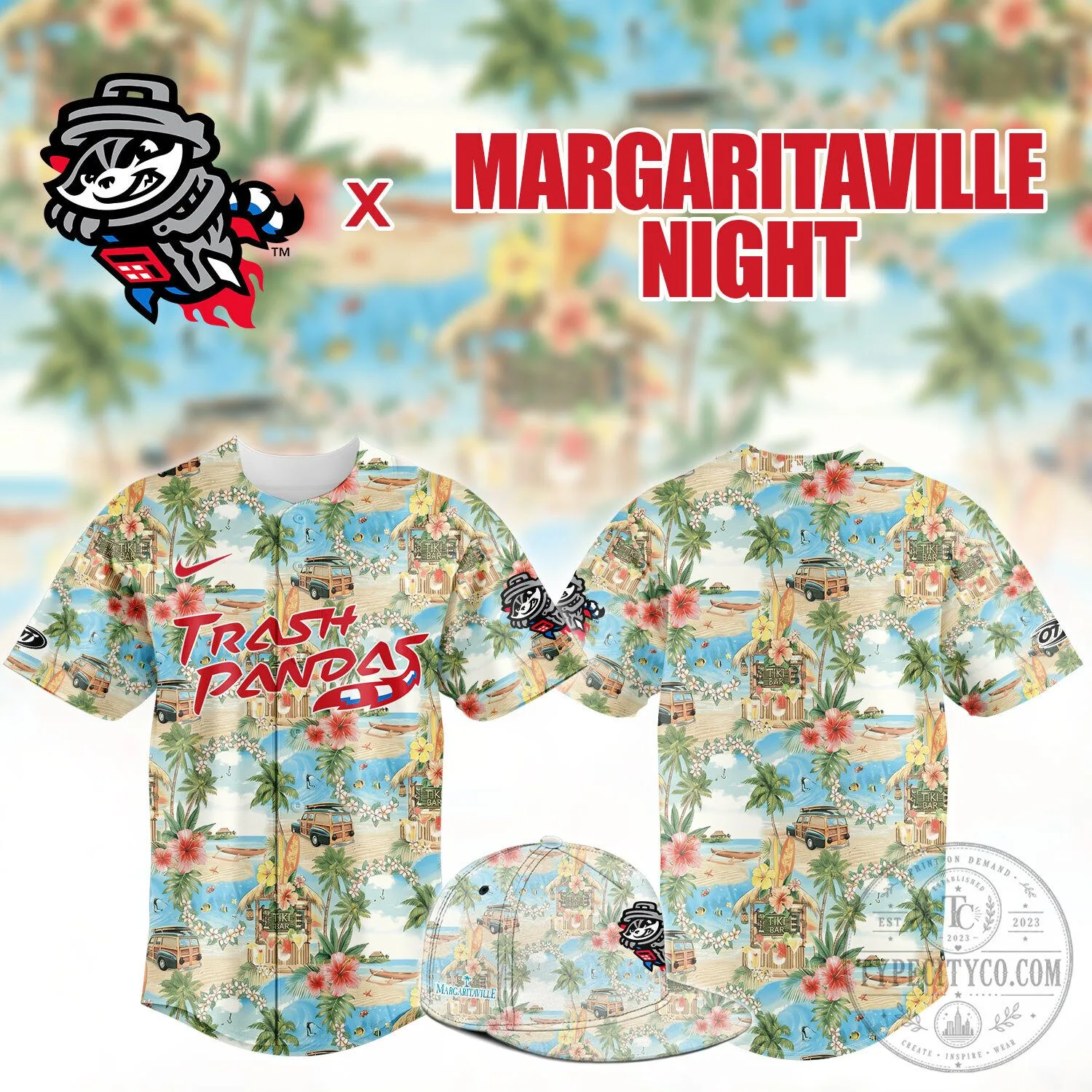 Rocket City Trash Pandas Margaritaville Night Limited Edition Hawaiian Shirt