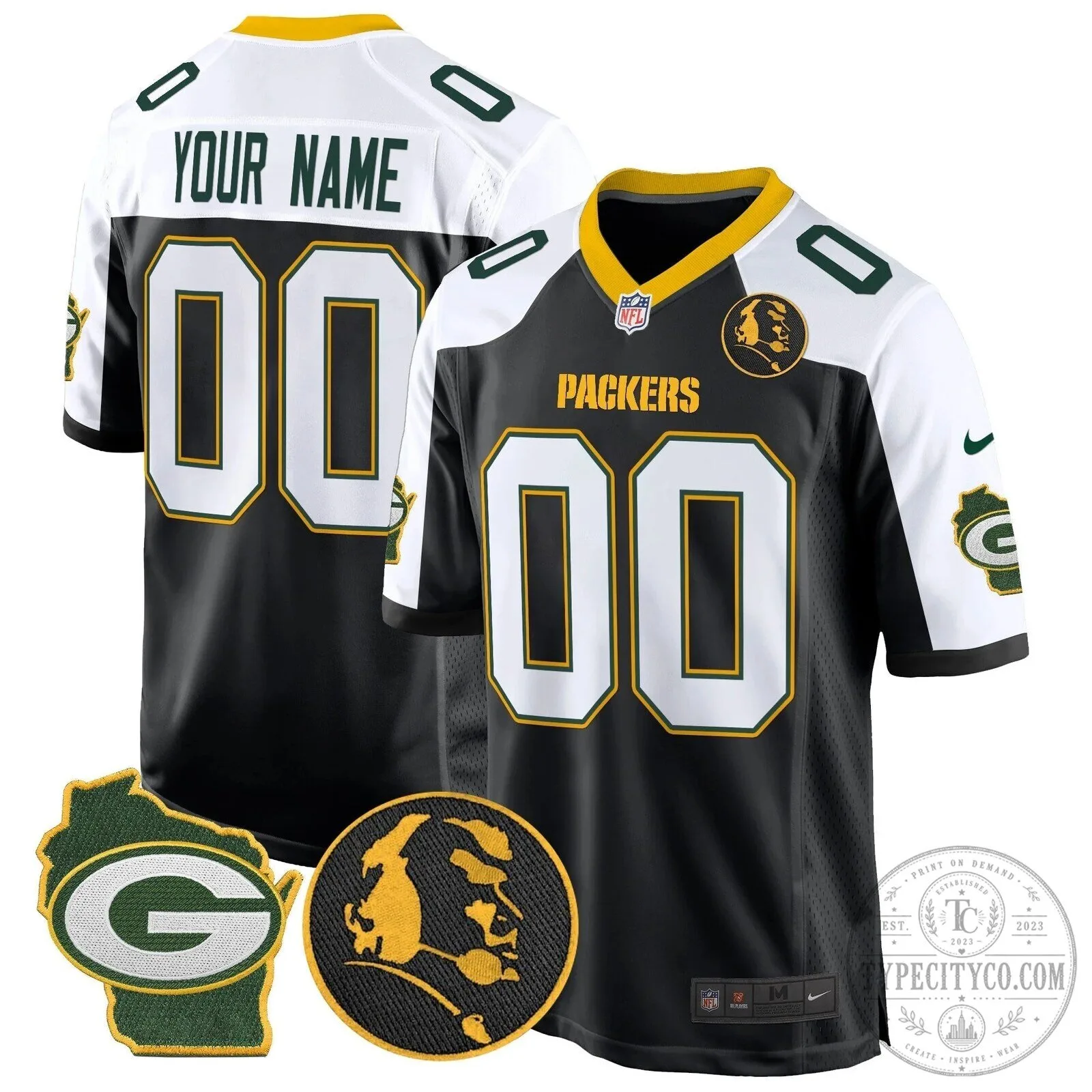 Green Bay Packers John Madden Custom Stitched Football Jersey