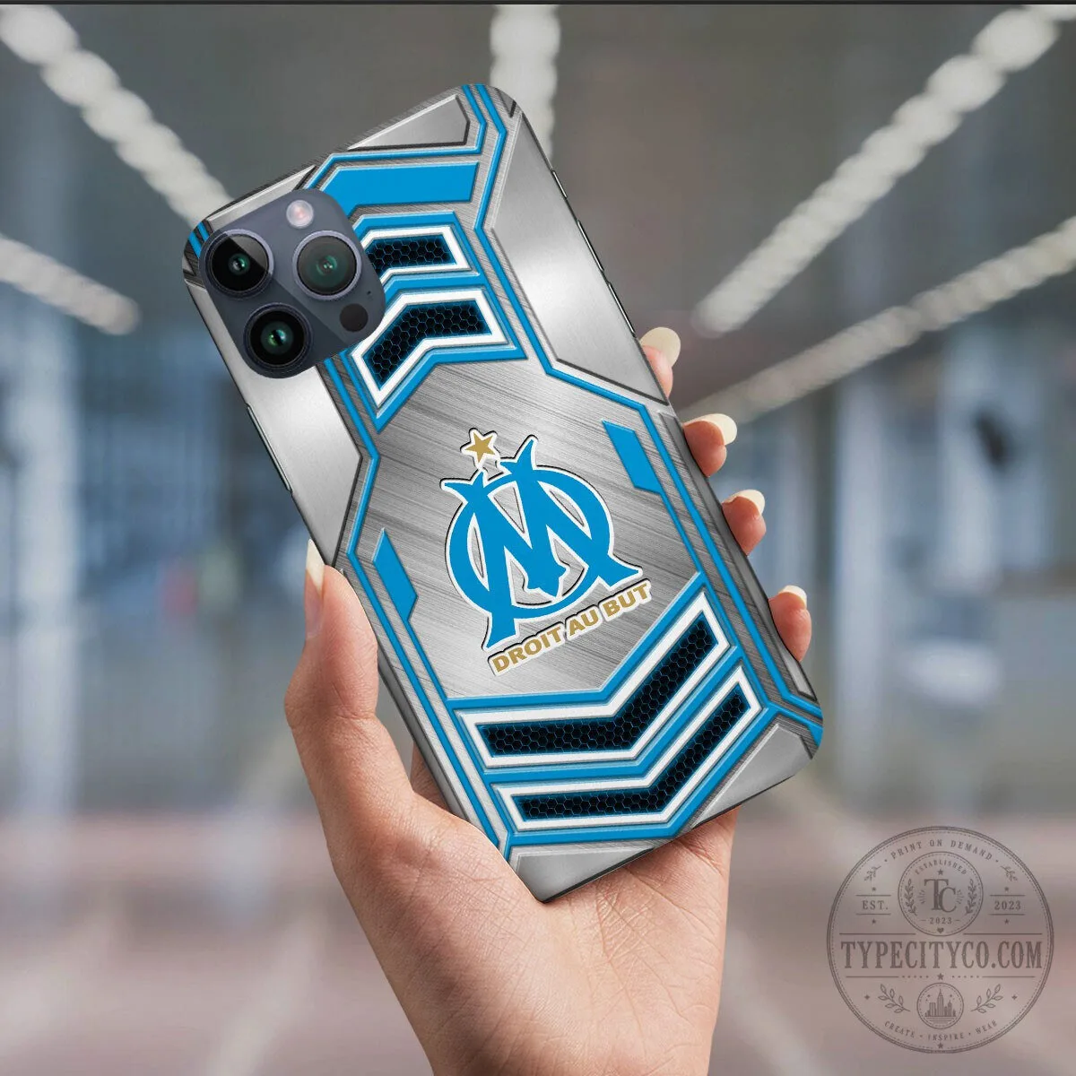 Olympique de Marseille Football Club Blue Silver Design Phone Case