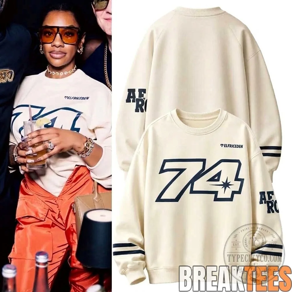 Aelfric Eden Jess Hilarious 74 Number Cream Crewneck Sweatshirt