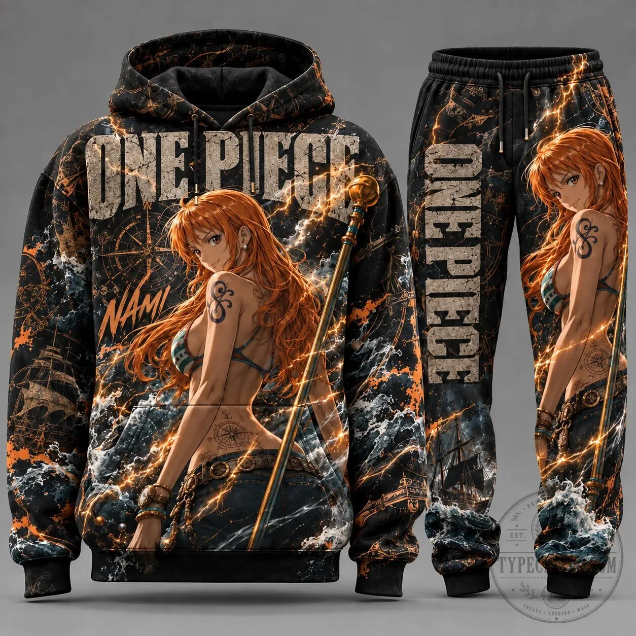 One Piece Monkey D. Luffy Gear Five Anime Hoodie and Sweatpants Set 17 One Piece Monkey D. Luffy Gear Five Anime Hoodie and Sweatpants Set