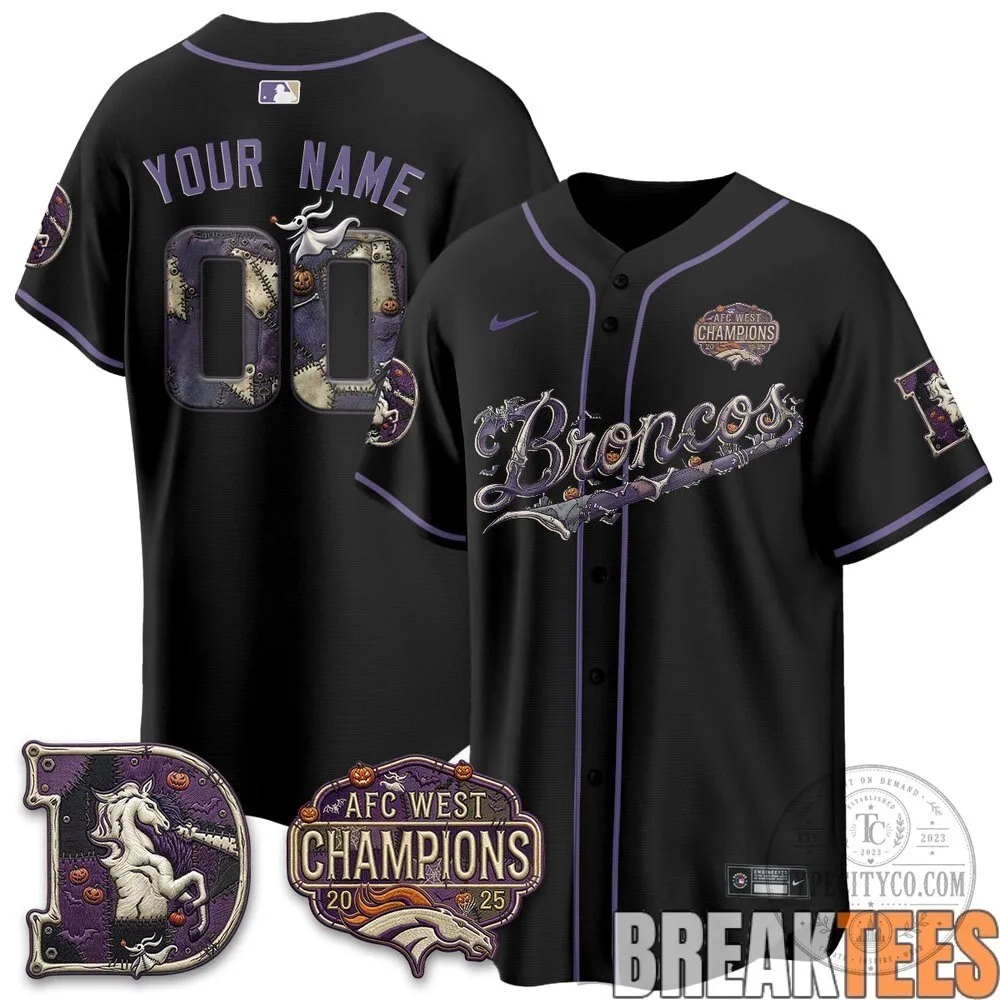 Denver Broncos Halloween Nightmare Edition Custom Baseball Jersey