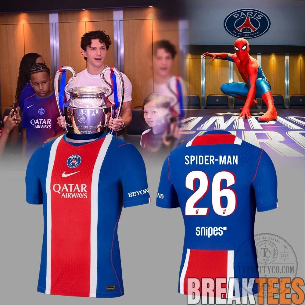 Spider-Man Paris Saint-Germain Football Club Soccer Jersey