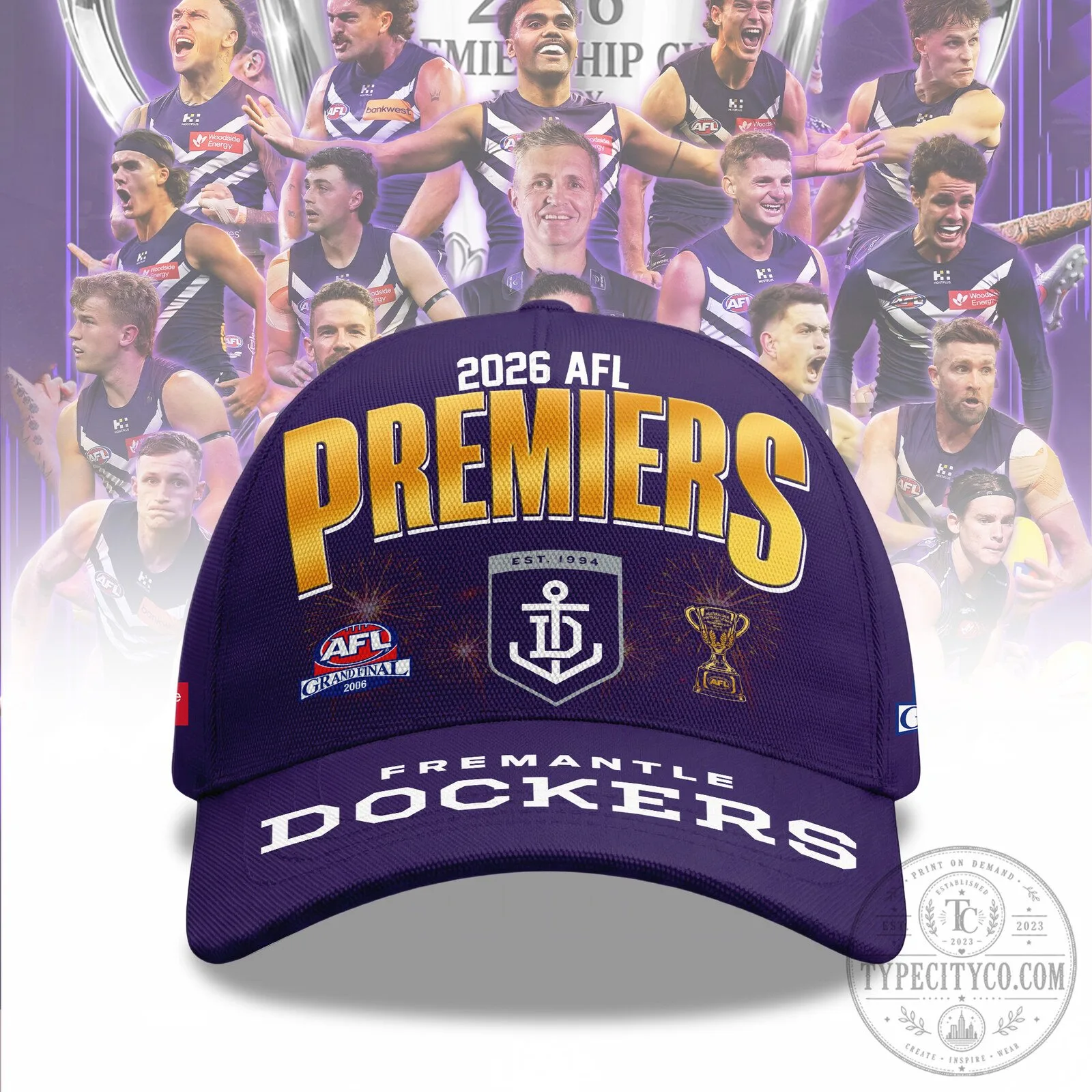 Fremantle Dockers 2026 AFL Premiers Baseball Cap Hat