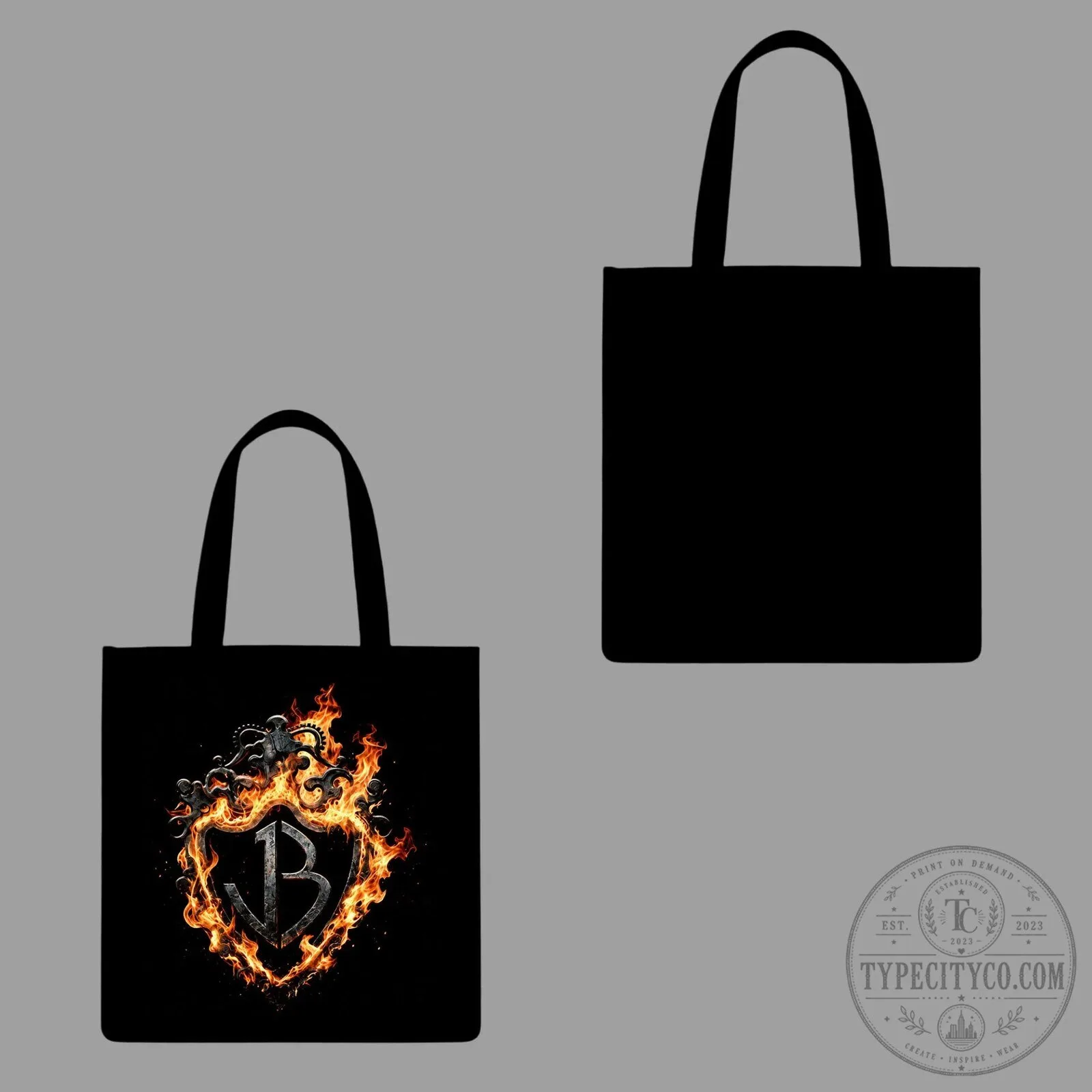 Black Cotton Canvas Tote Bag for the Burning Up Tour Revisited