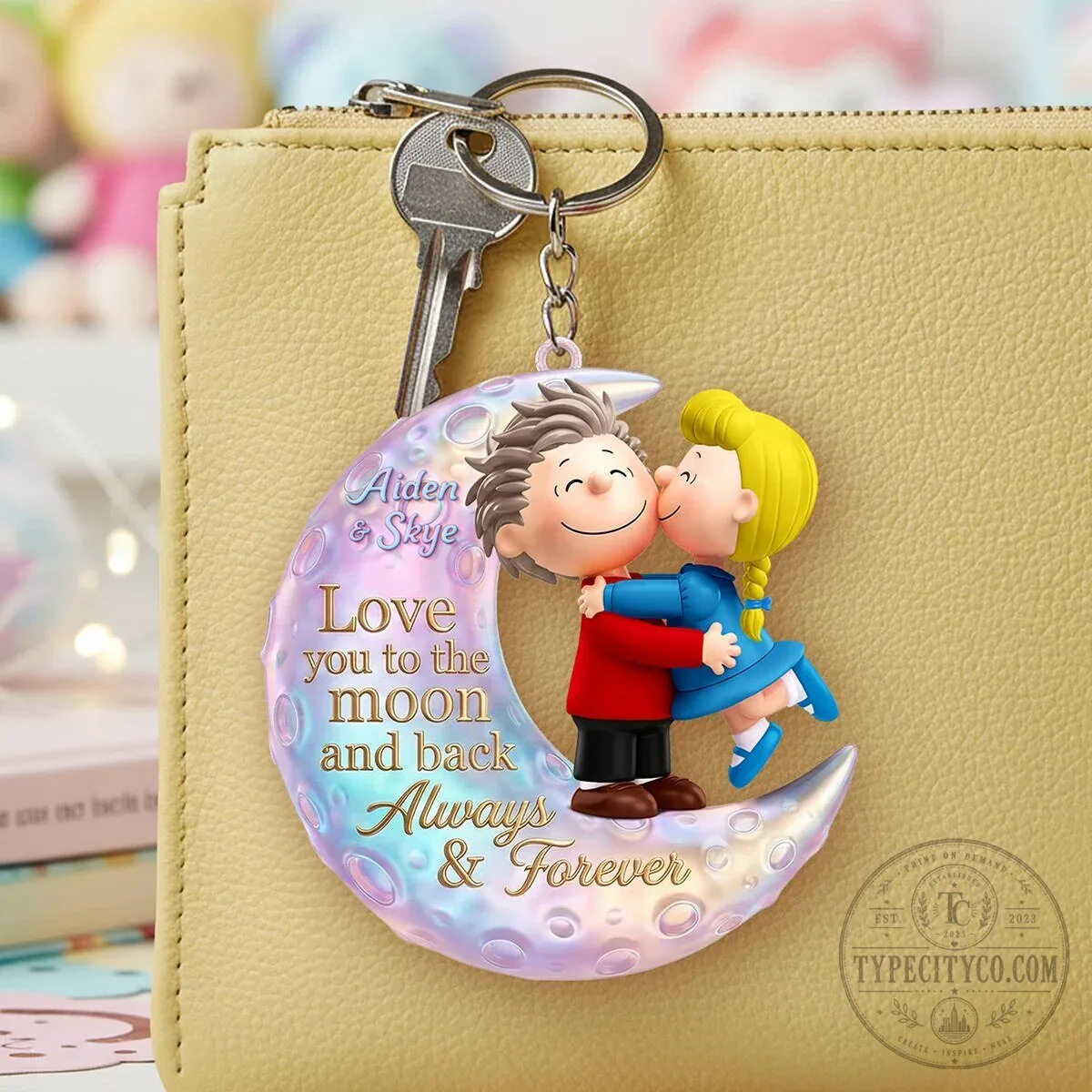 Personalized Couple Kissing On Moon Always And Forever Keychain 8 Personalized Couple Kissing On Moon Always And Forever Keychain