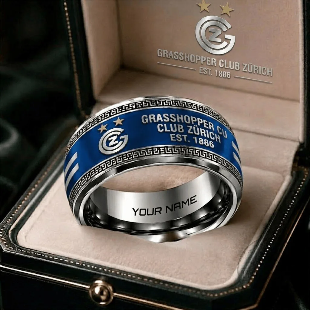 Grasshopper Club Zürich Swiss Super League Personalized Stainless Steel Ring