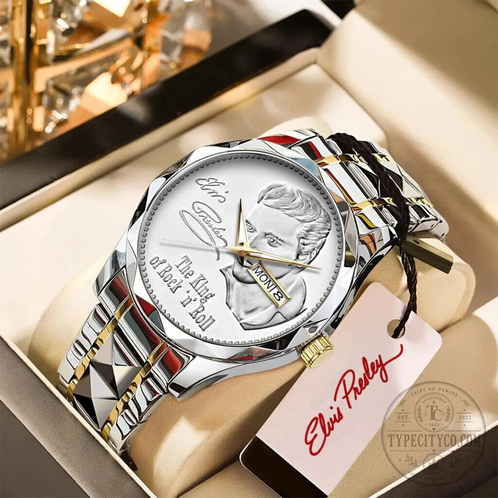 Rock and Roll's King Elvis Presley Stainless Steel Timepiece