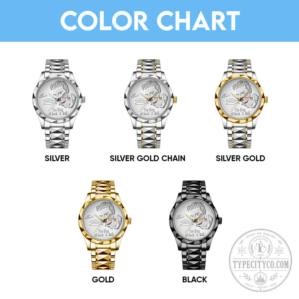 Rock and Roll's King Elvis Presley Stainless Steel Timepiece 12 Rock and Roll