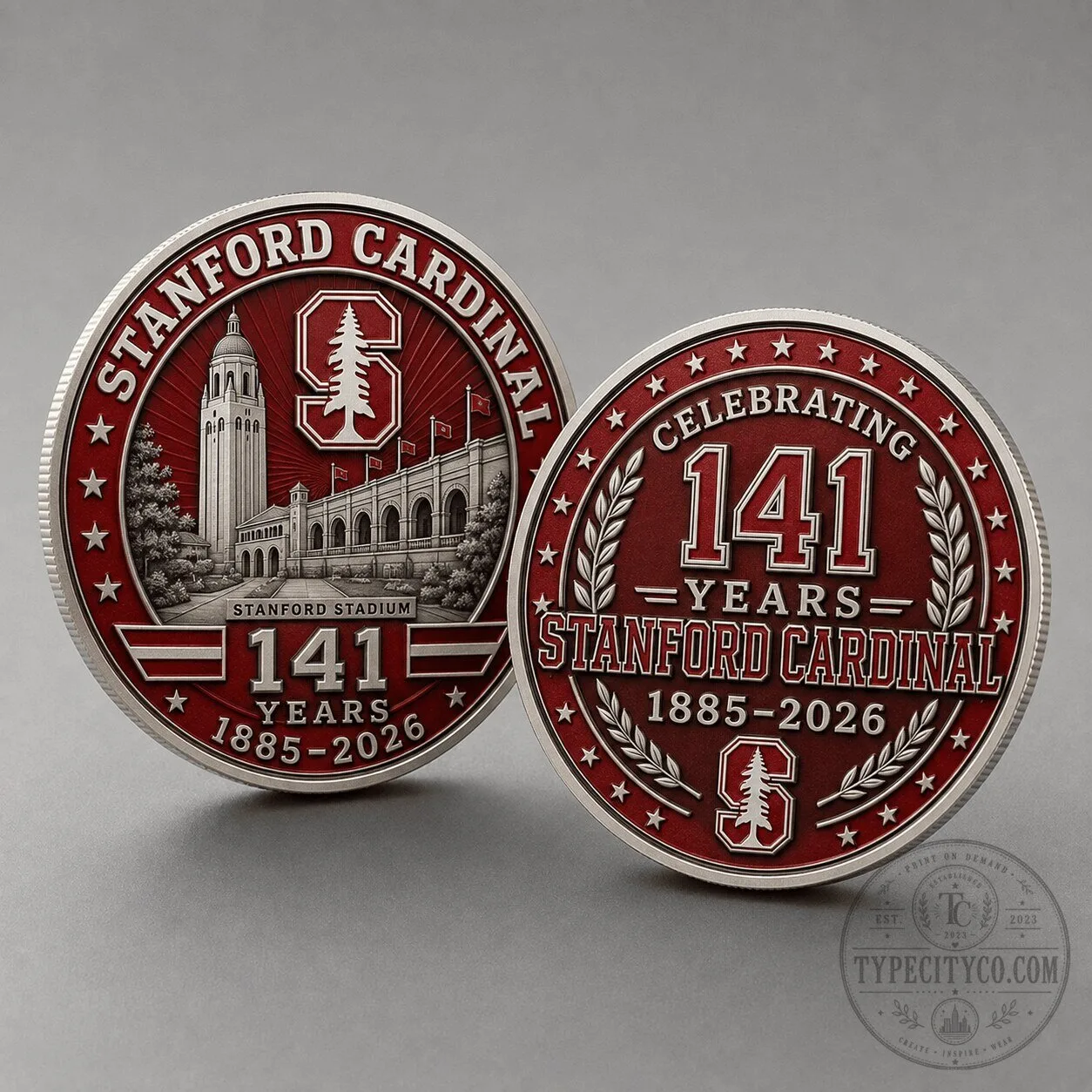 Commemorative Challenge Coin for Stanford Cardinal - Celebrating 141 Years (1885-2026)