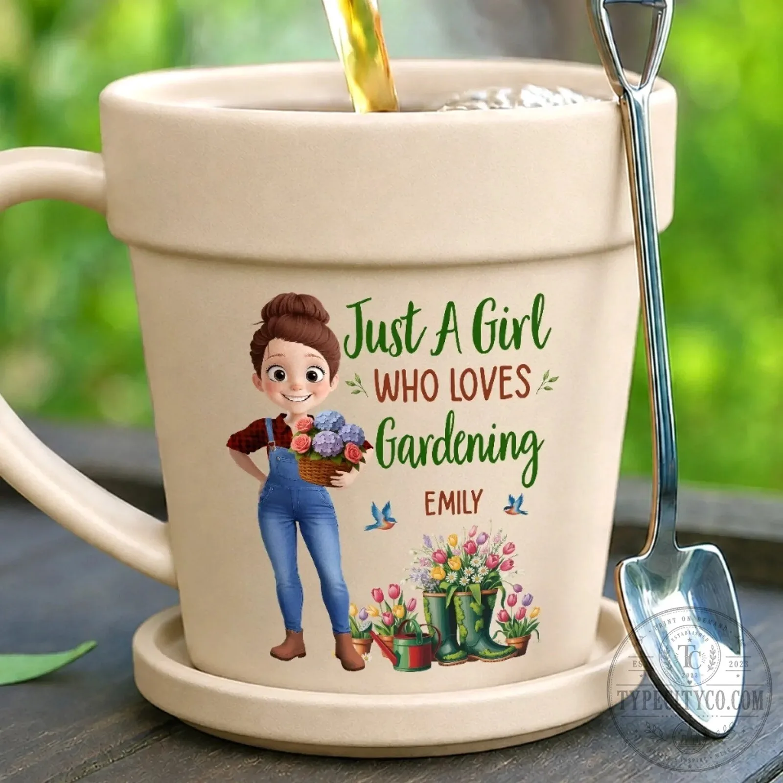 Just A Girl Who Loves Gardening Personalized Coffee Mug