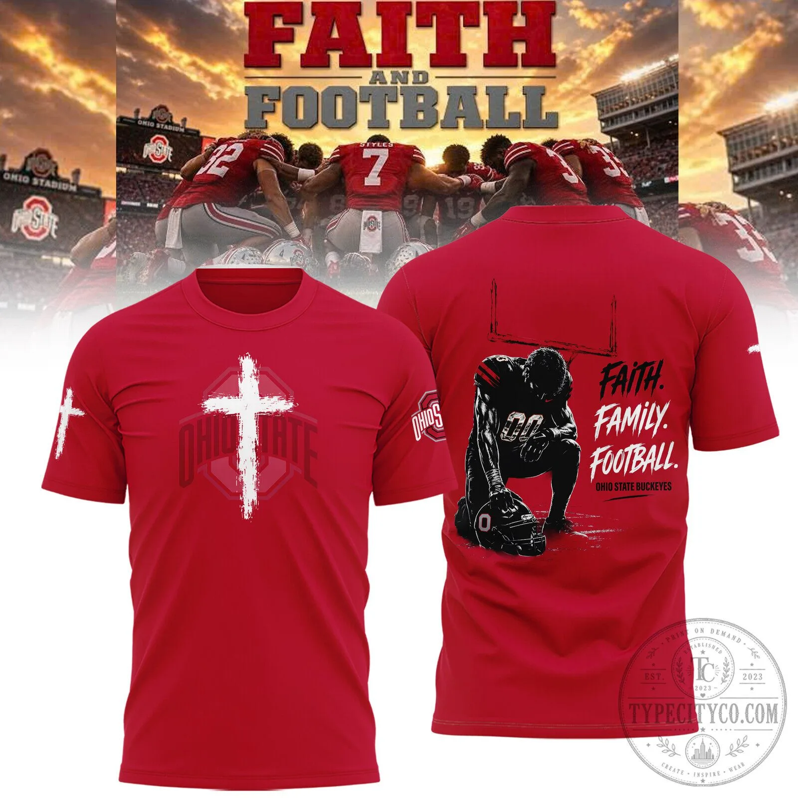 Limited Edition Ohio State Buckeyes FAITH FAMILY FOOTBALL 2026 Shirt