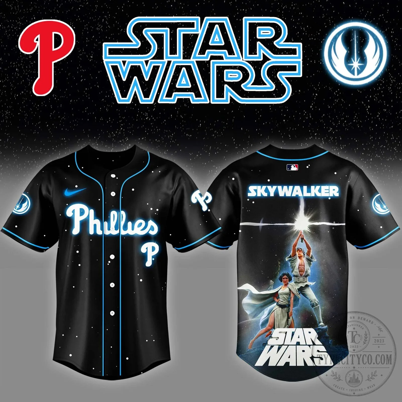 Skywalker Philadelphia Phillies Star Wars Baseball Jersey