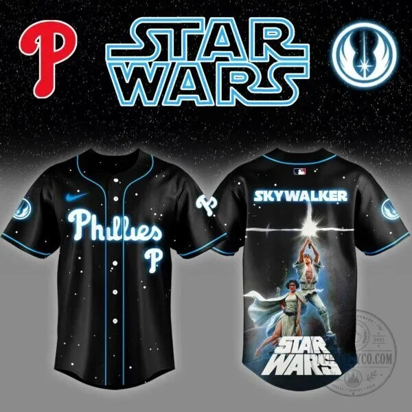 Skywalker Philadelphia Phillies Star Wars Baseball Jersey 7 Skywalker Philadelphia Phillies Star Wars Baseball Jersey