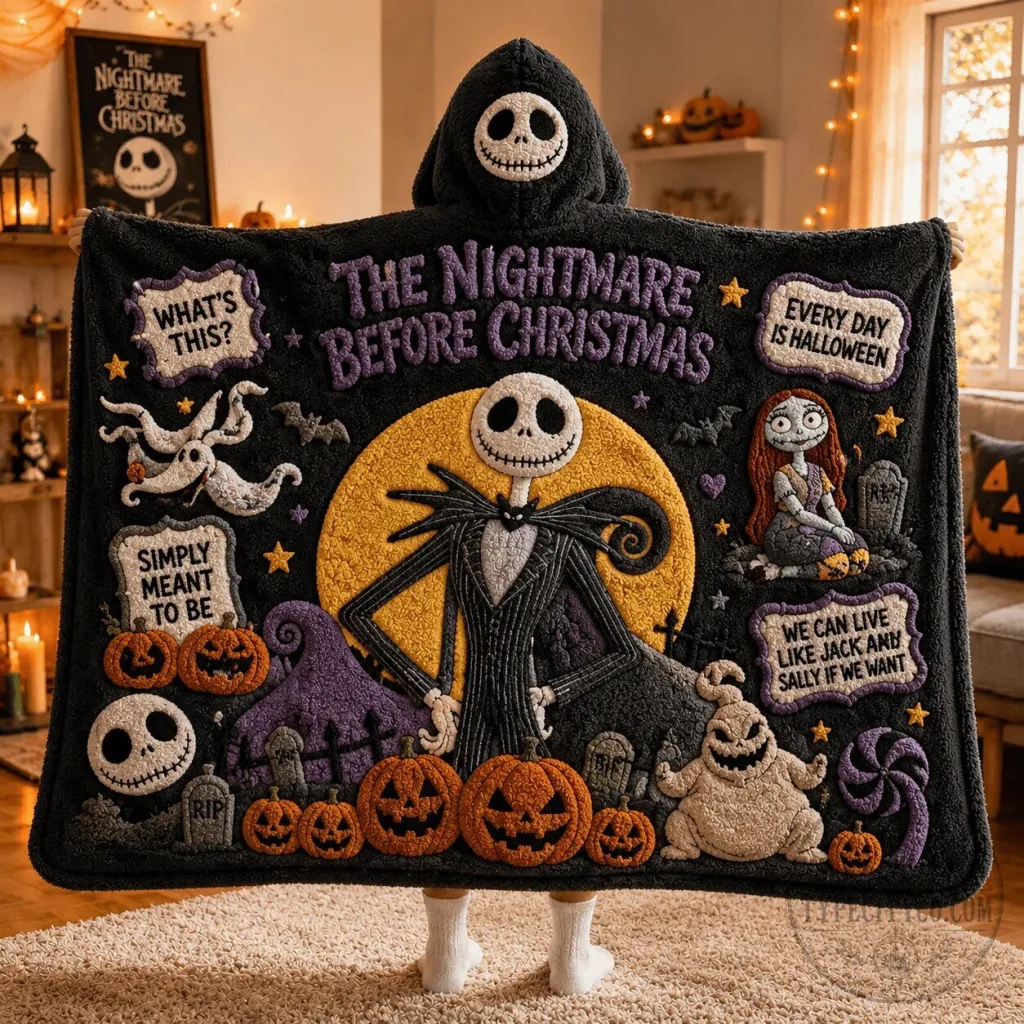 Jack Skellington Hooded Blanket from The Nightmare Before Christmas Jack Skellington Hooded Blanket from The Nightmare Before Christmas