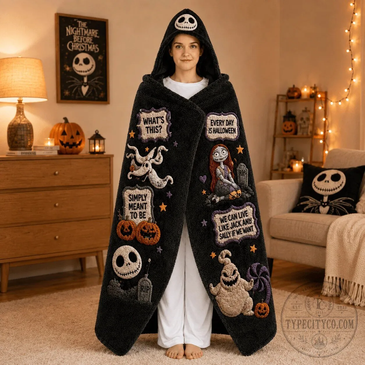 Jack Skellington Hooded Blanket from The Nightmare Before Christmas 9 Jack Skellington Hooded Blanket from The Nightmare Before Christmas