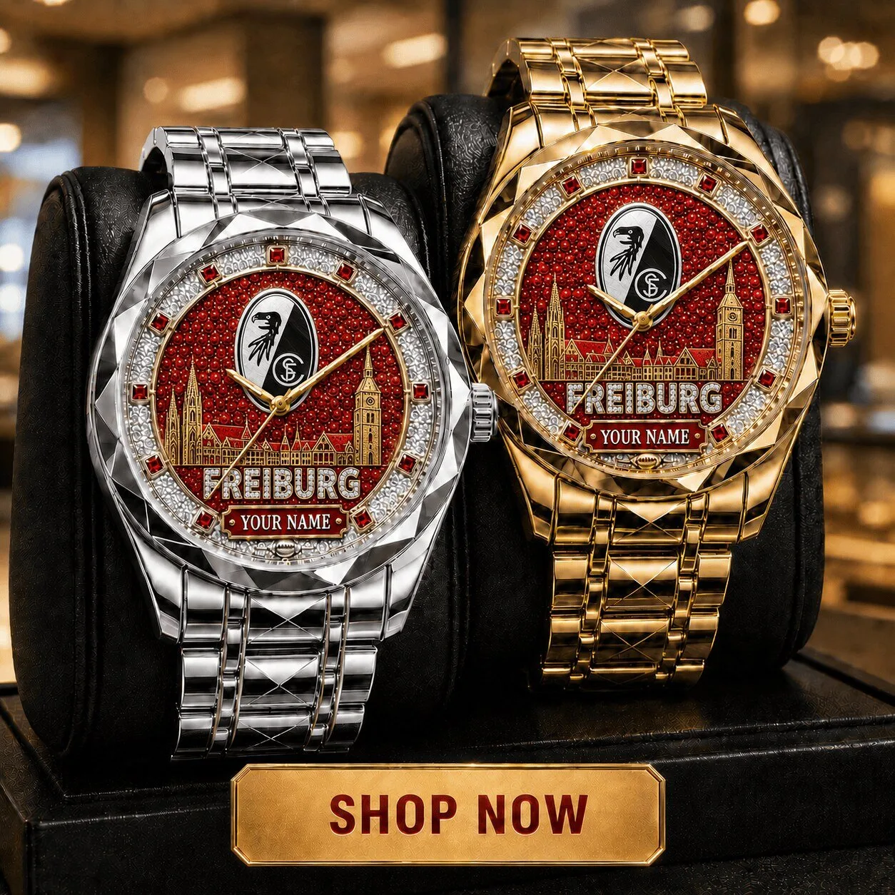 Freiburg Bundesliga Custom Name Luxury Stainless Steel Watch