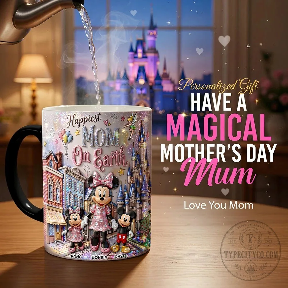 Happiest Mom On Earth Minnie Mouse Disney Castle Personalized Mug
