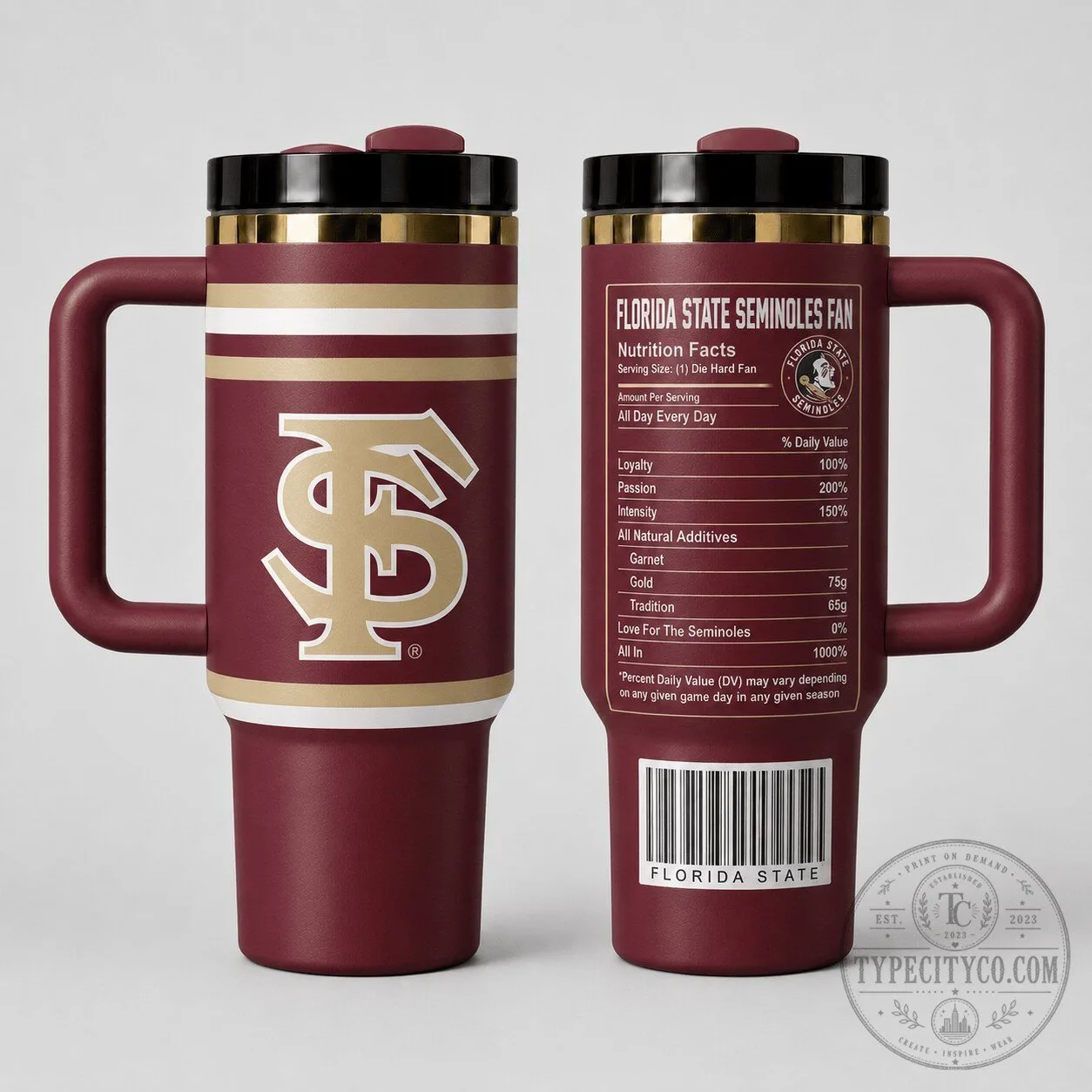 Florida State Seminoles Nutrition Facts Stainless Steel Insulated Tumbler