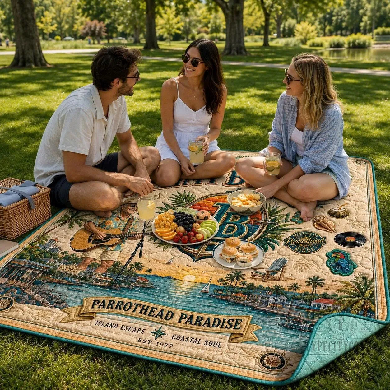 Jimmy Buffett Parrothead Paradise Island Escape Coastal Soul Picnic Blanket 9 Jimmy Buffett Parrothead Paradise Island Escape Coastal Soul Picnic Blanket