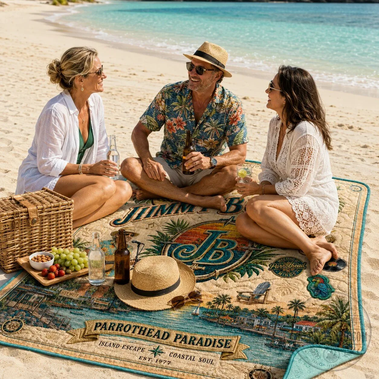 Jimmy Buffett Parrothead Paradise Island Escape Coastal Soul Picnic Blanket 10 Jimmy Buffett Parrothead Paradise Island Escape Coastal Soul Picnic Blanket