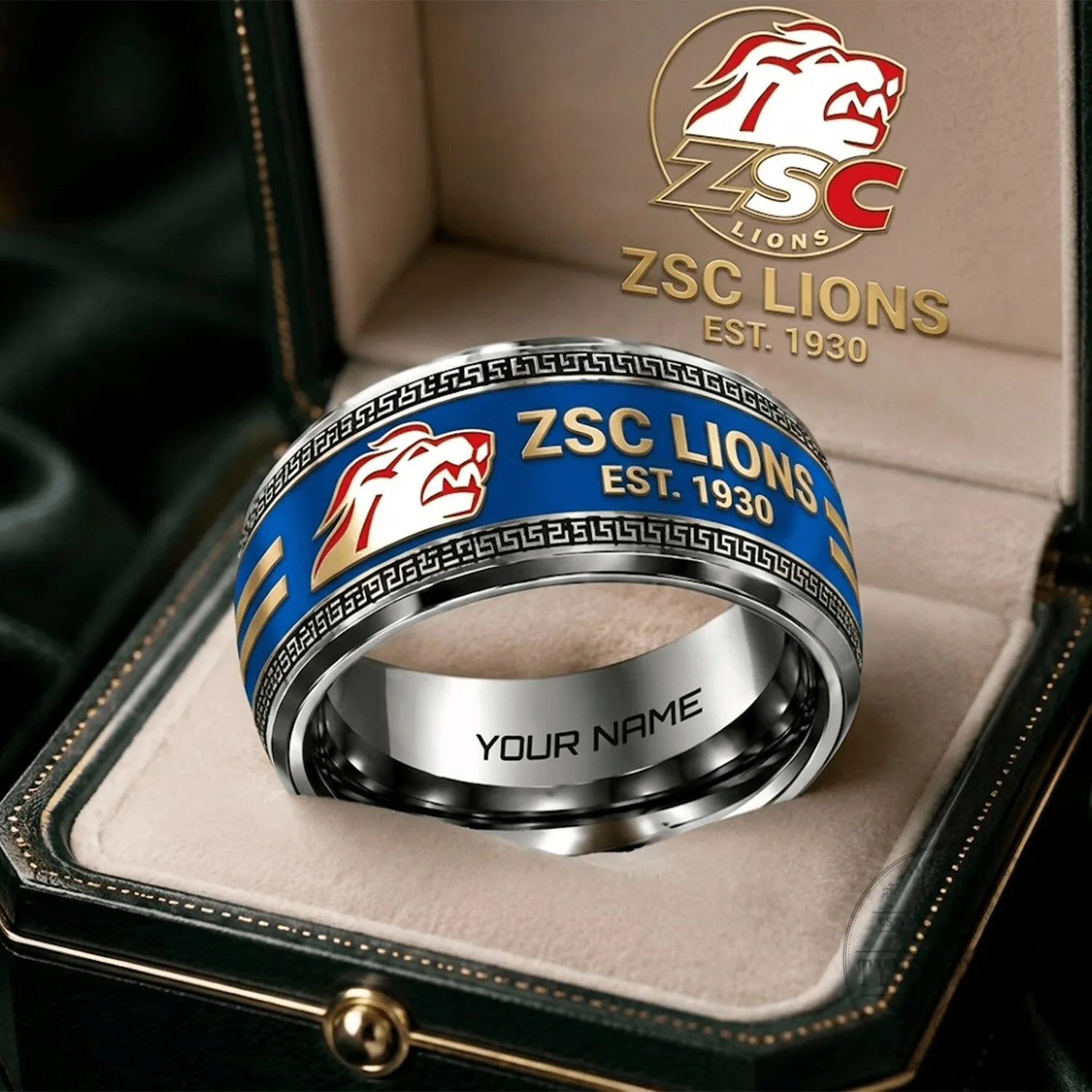 ZSC Lions National League Team Personalized Engraved Ring