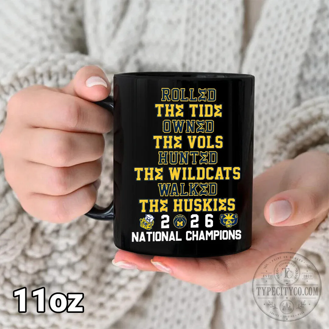 Michigan Wolverines 2026 NCAA Men's Basketball National Champions Black Ceramic Mug 9 Michigan Wolverines 2026 NCAA Men