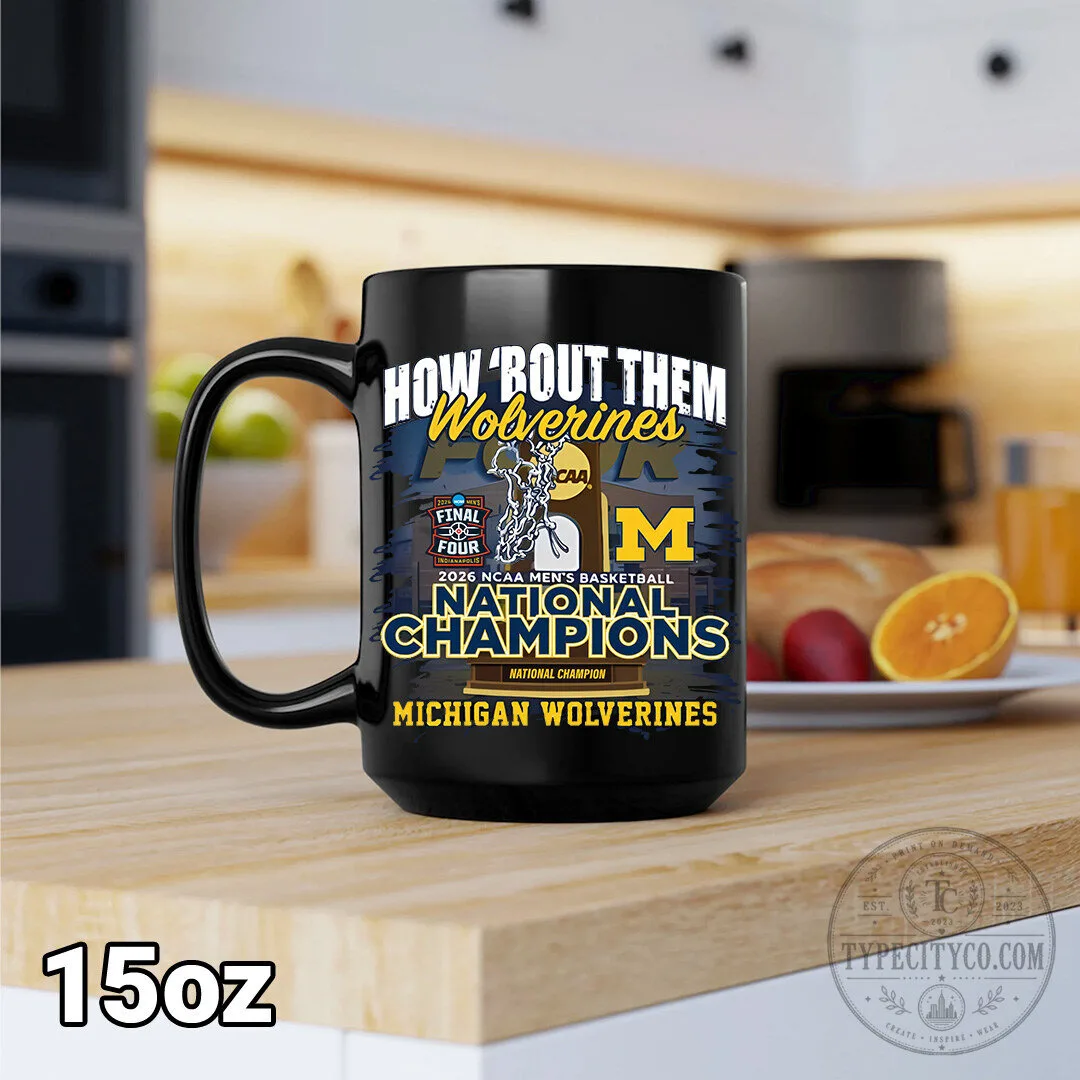 Michigan Wolverines 2026 NCAA Men's Basketball National Champions Black Ceramic Mug 10 Michigan Wolverines 2026 NCAA Men