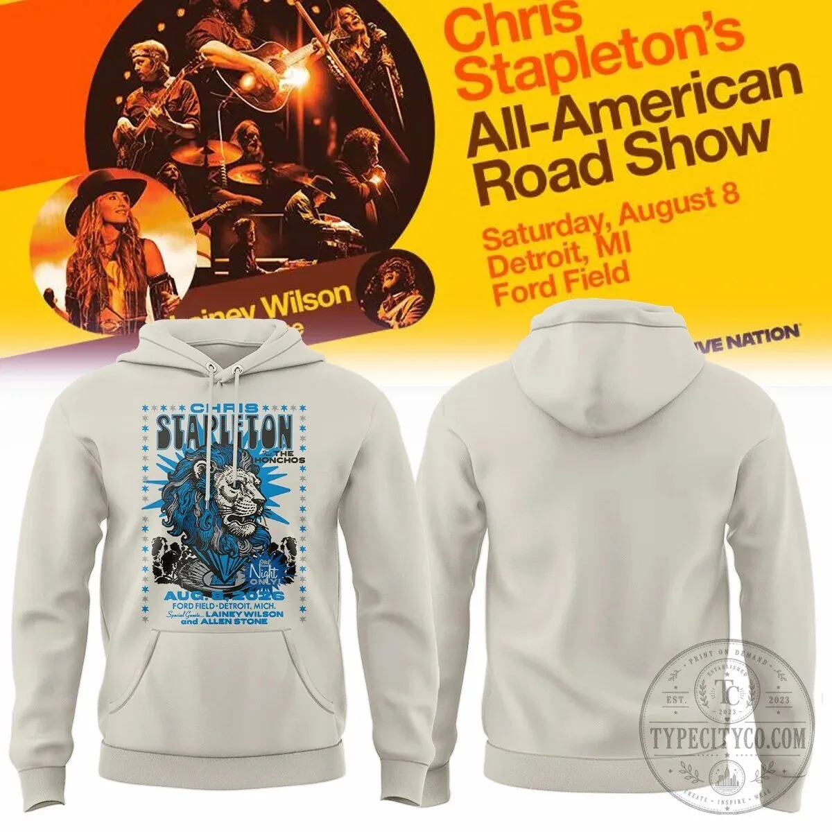 Chris Stapleton All-American Road Show Detroit Concert Tour Hoodie