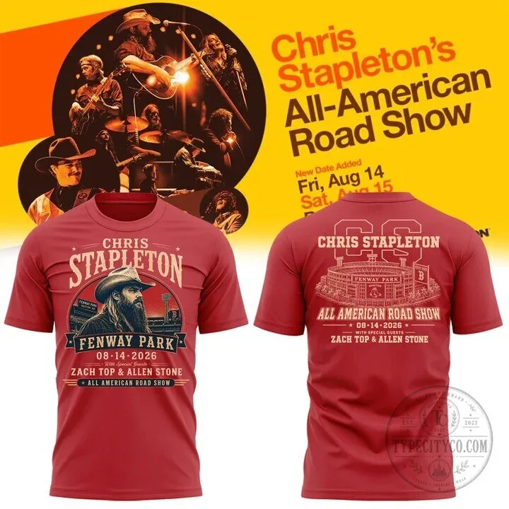 Fenway Park 2026 T-Shirt for Chris Stapleton's All-American Road Show Concert