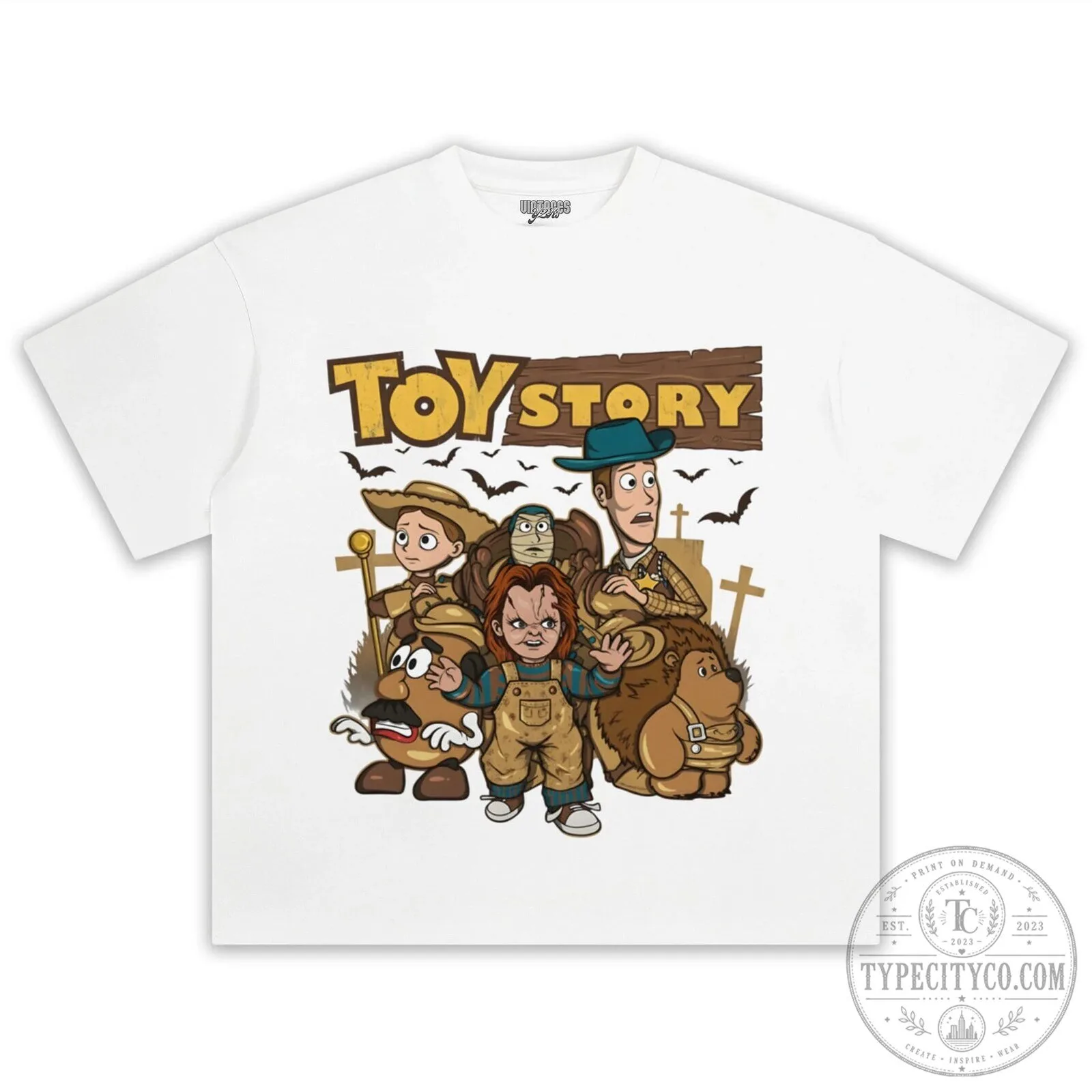 Toy Story Horror Halloween Characters Black Adult T-Shirt 16 Toy Story Horror Halloween Characters Black Adult T-Shirt