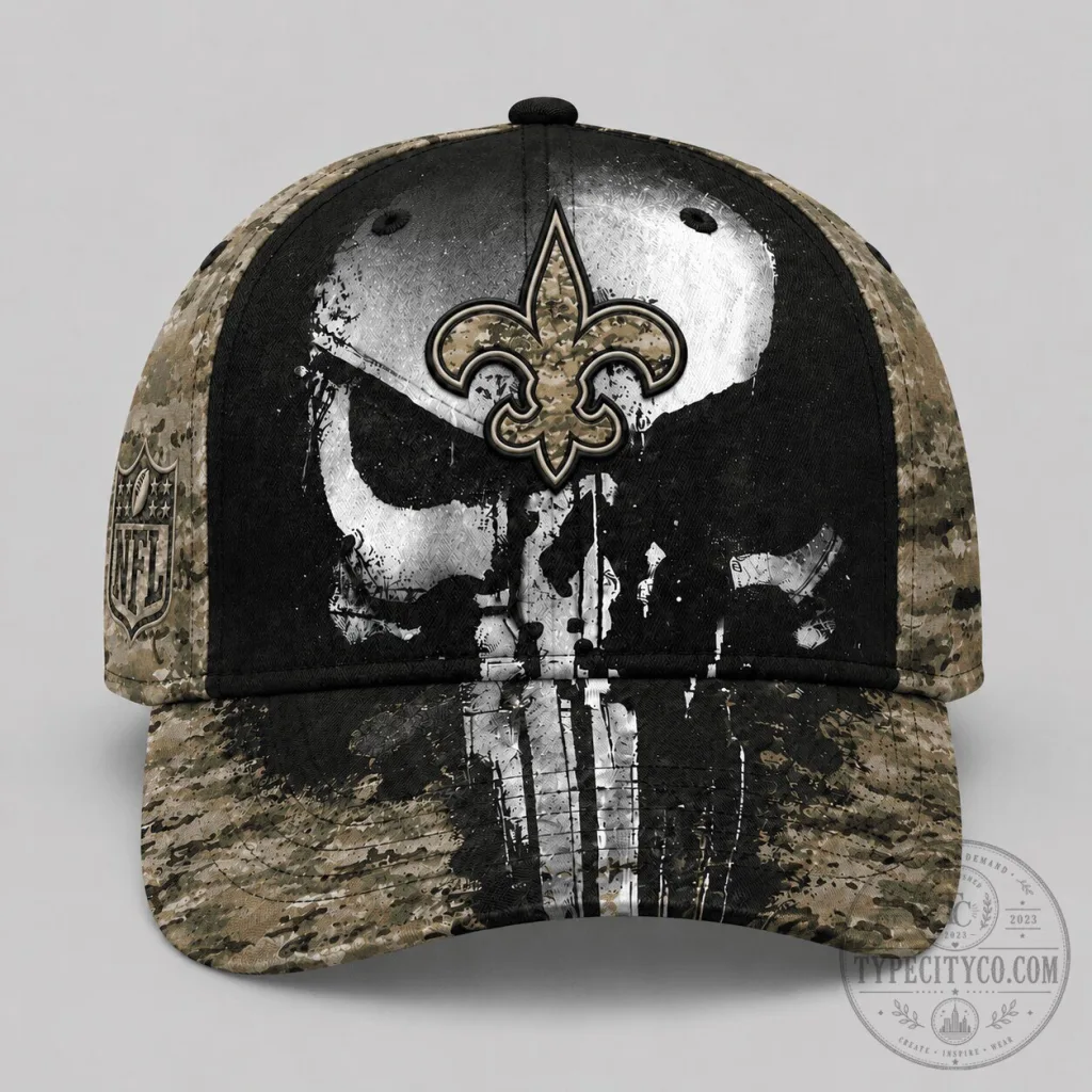 New Orleans Saints Military Skull Camouflage Embroidered Cap Hat New Orleans Saints Military Skull Camouflage Embroidered Cap Hat