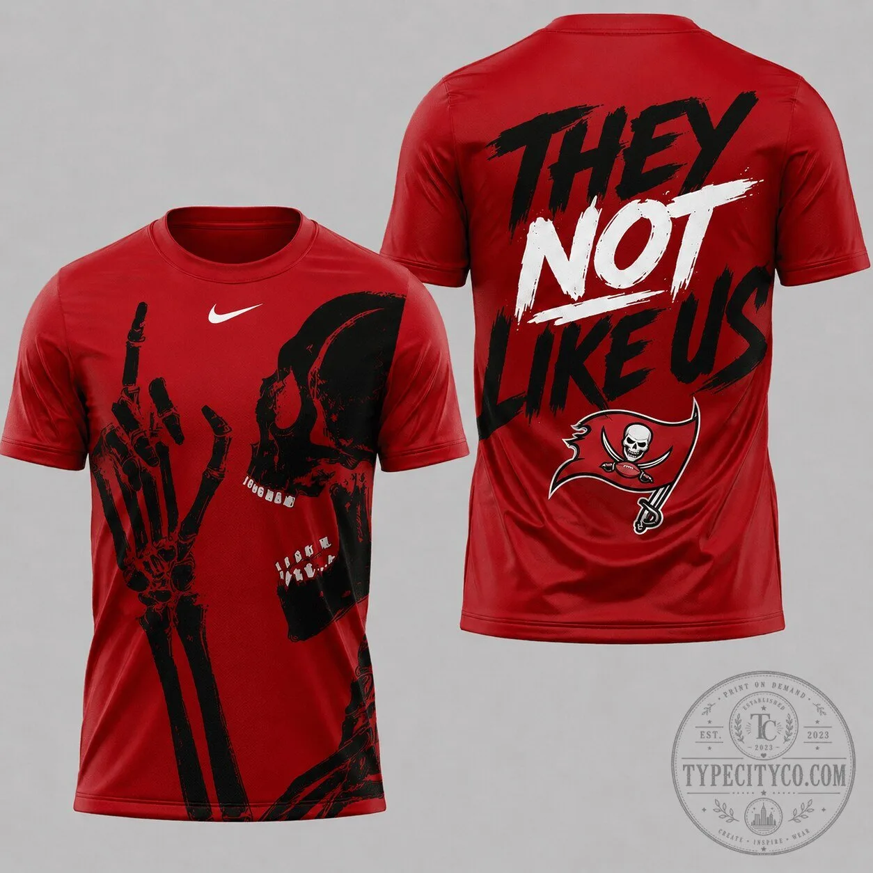 Tampa Bay Buccaneers Skeleton Gesture Graphic Performance T-Shirt