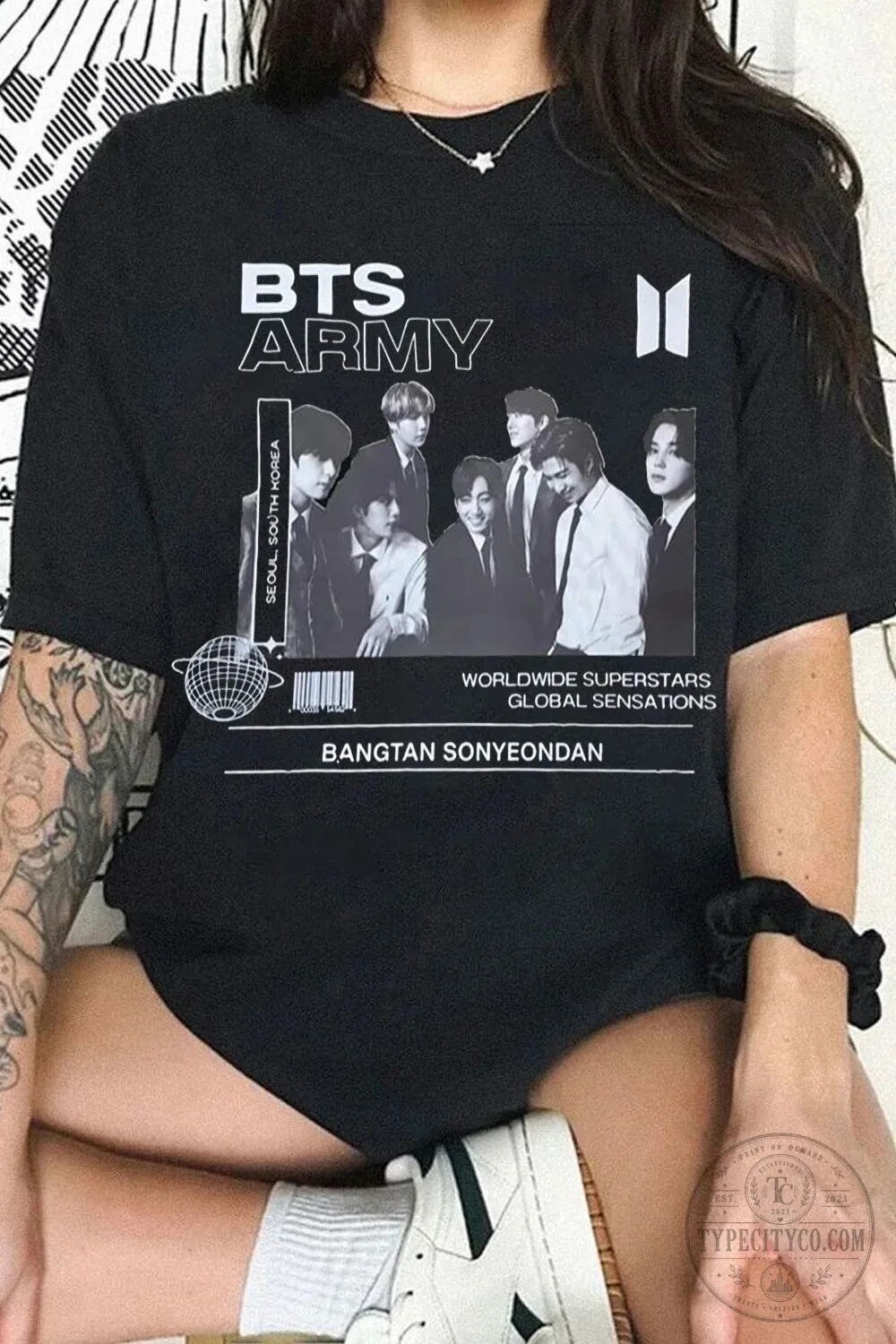 BTS Army K-Pop Band Graphic T-Shirt for Worldwide Superstars Fans