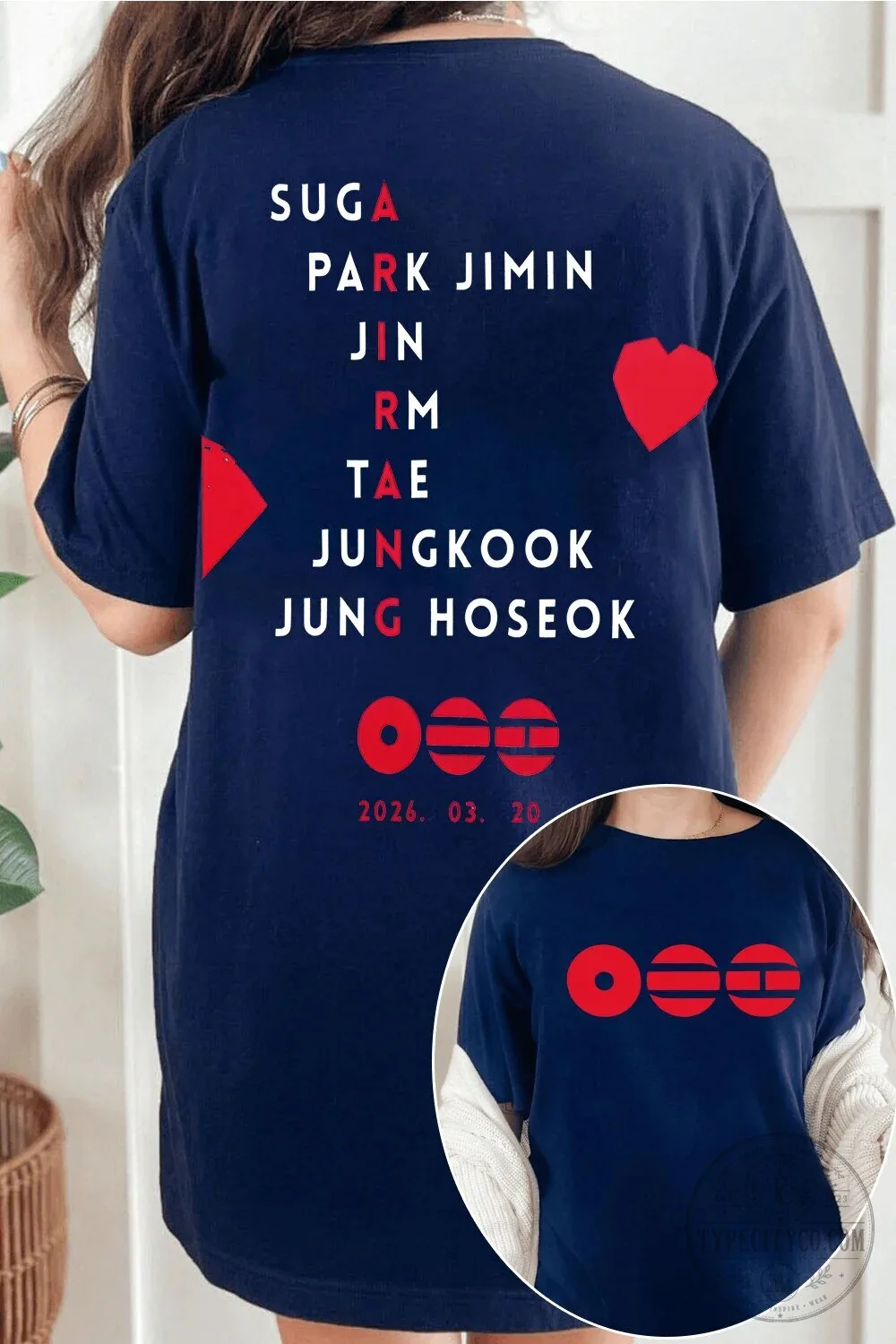 BTS Army Arirang T-Shirt, K-Pop Band Members Names Graphic Tee 21 BTS Army Arirang T-Shirt, K-Pop Band Members Names Graphic Tee