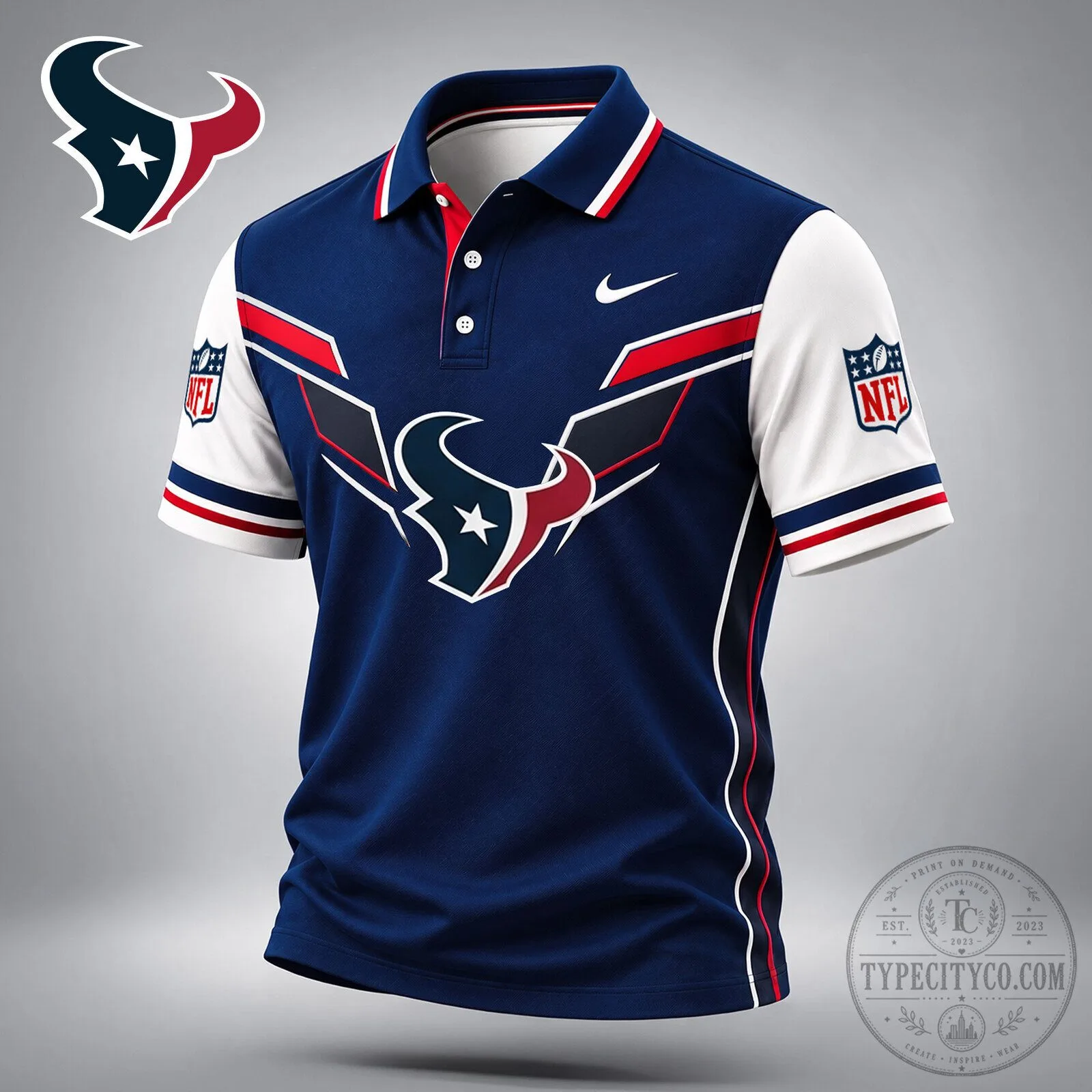 Houston Texans NFL Football Team Fan Polo Shirt