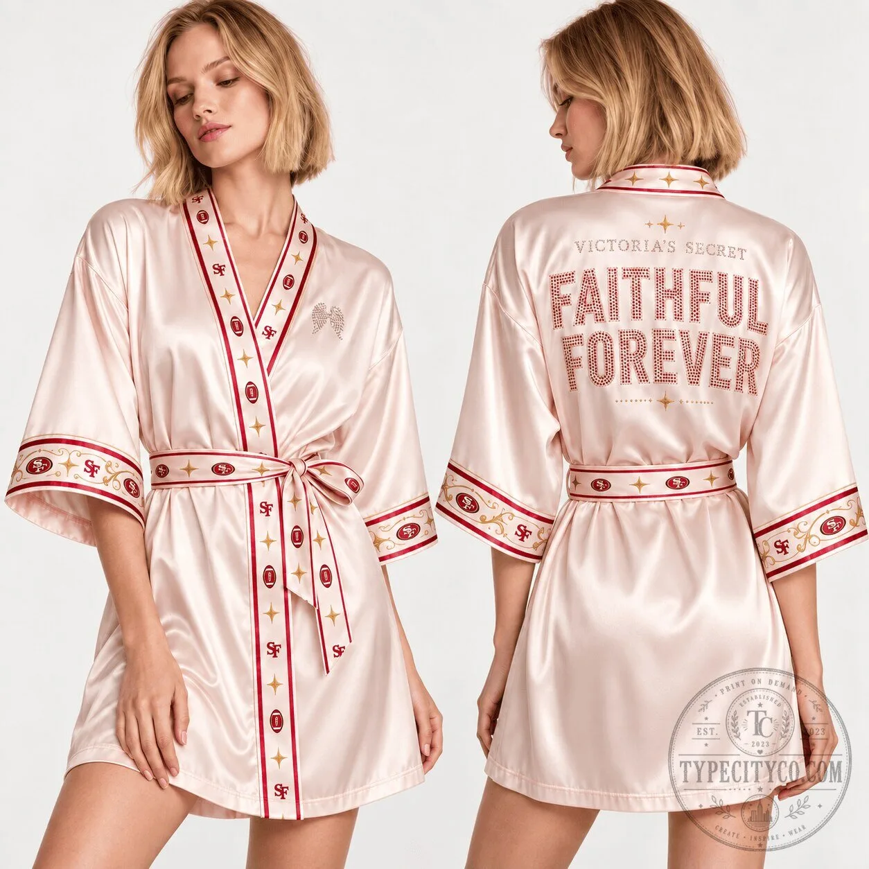 Victoria's Secret San Francisco 49ers Faithful Forever Satin Robe