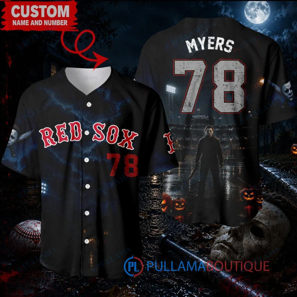 Boston Red Sox Baseball Michael Myers Halloween Night Game Custom Baseball Jersey Boston Red Sox Baseball Michael Myers Halloween Night Game Custom Baseball Jersey