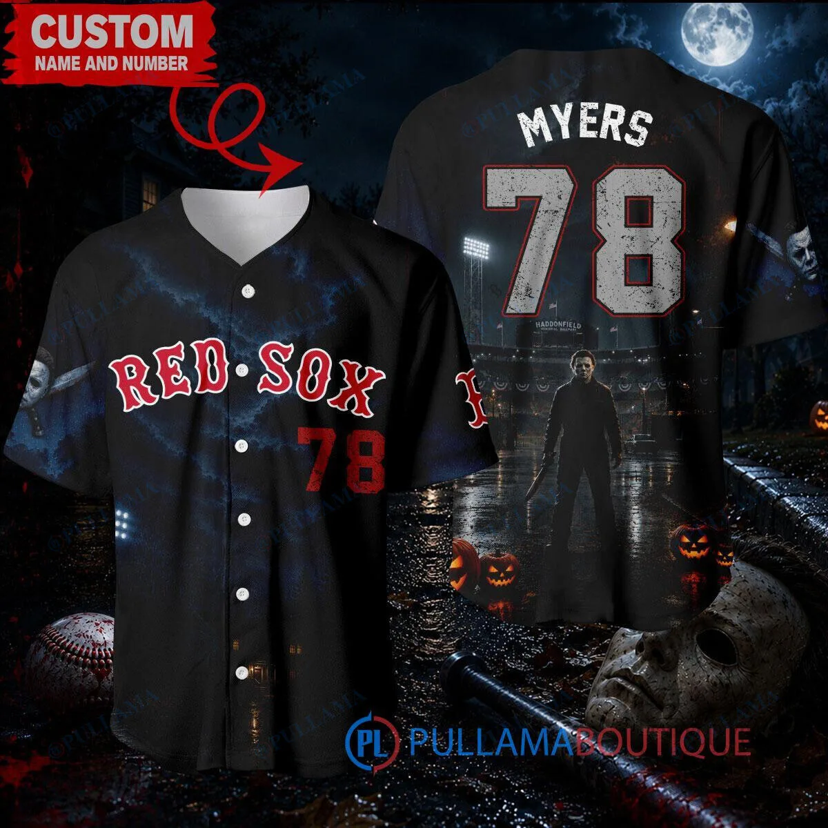 Boston Red Sox Baseball Michael Myers Halloween Night Game Custom Baseball Jersey