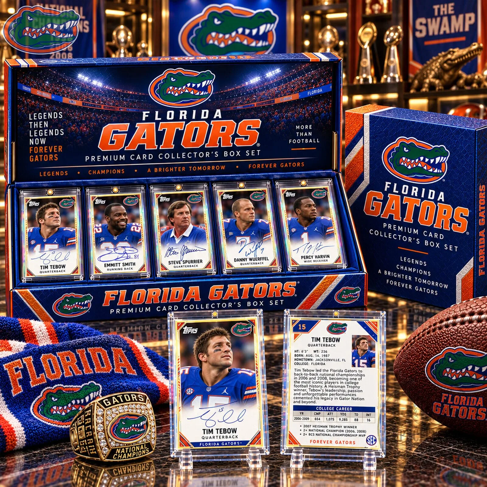 Florida Gators Football Premium Card Collector's Box Set