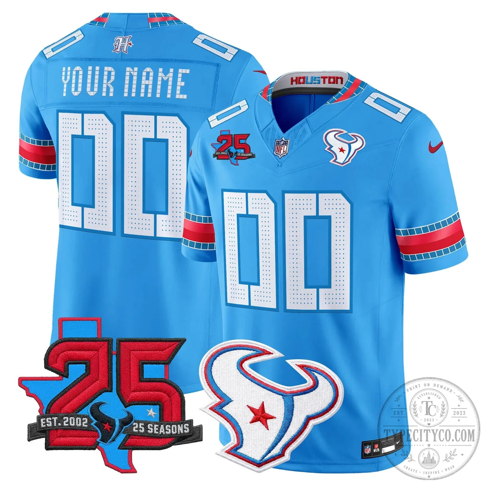 Houston Texans 25th Anniversary Vapor Limited Custom Football Jersey 9 Houston Texans 25th Anniversary Vapor Limited Custom Football Jersey